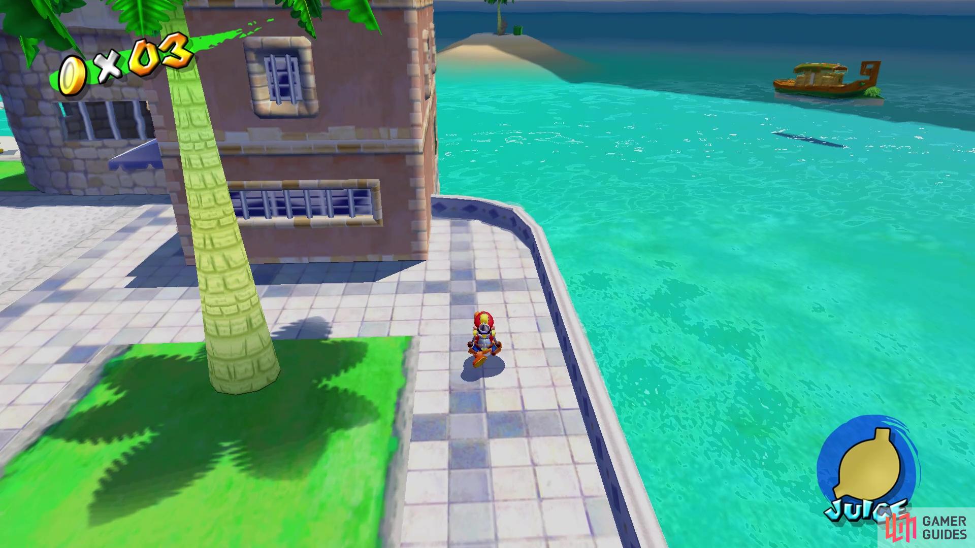 You will be going to the island in the distance with Yoshi