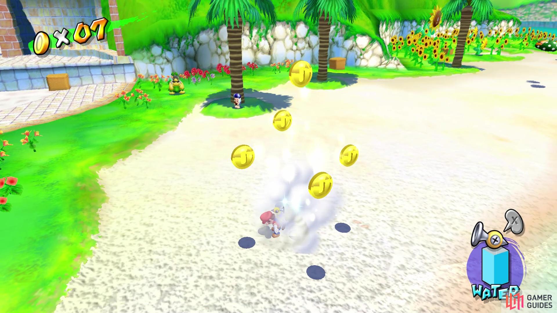 When doing the alternative way, the enemies on the beach give five coins when defeated