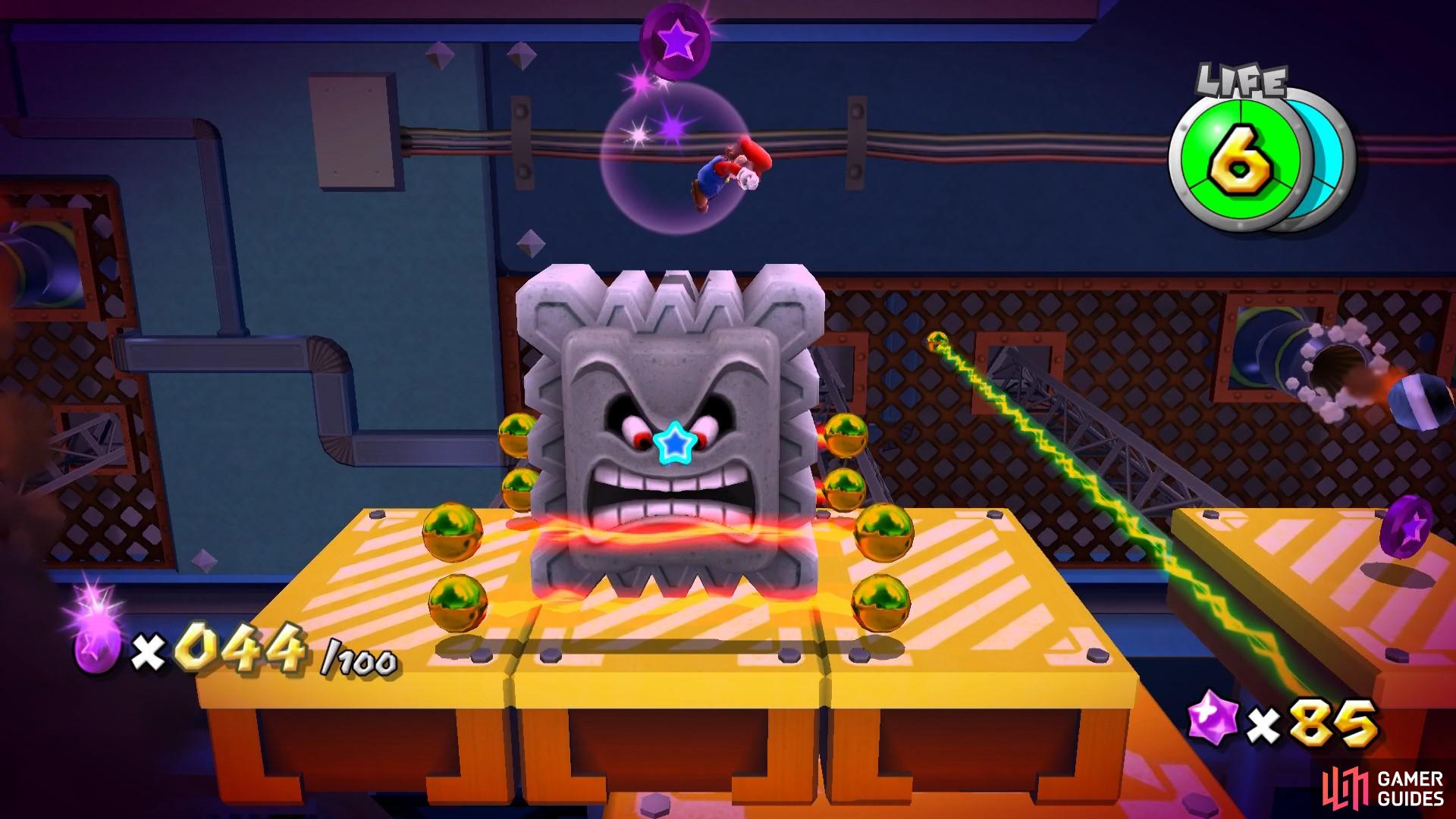 The coins above the Thwomp are definitely easily missed.