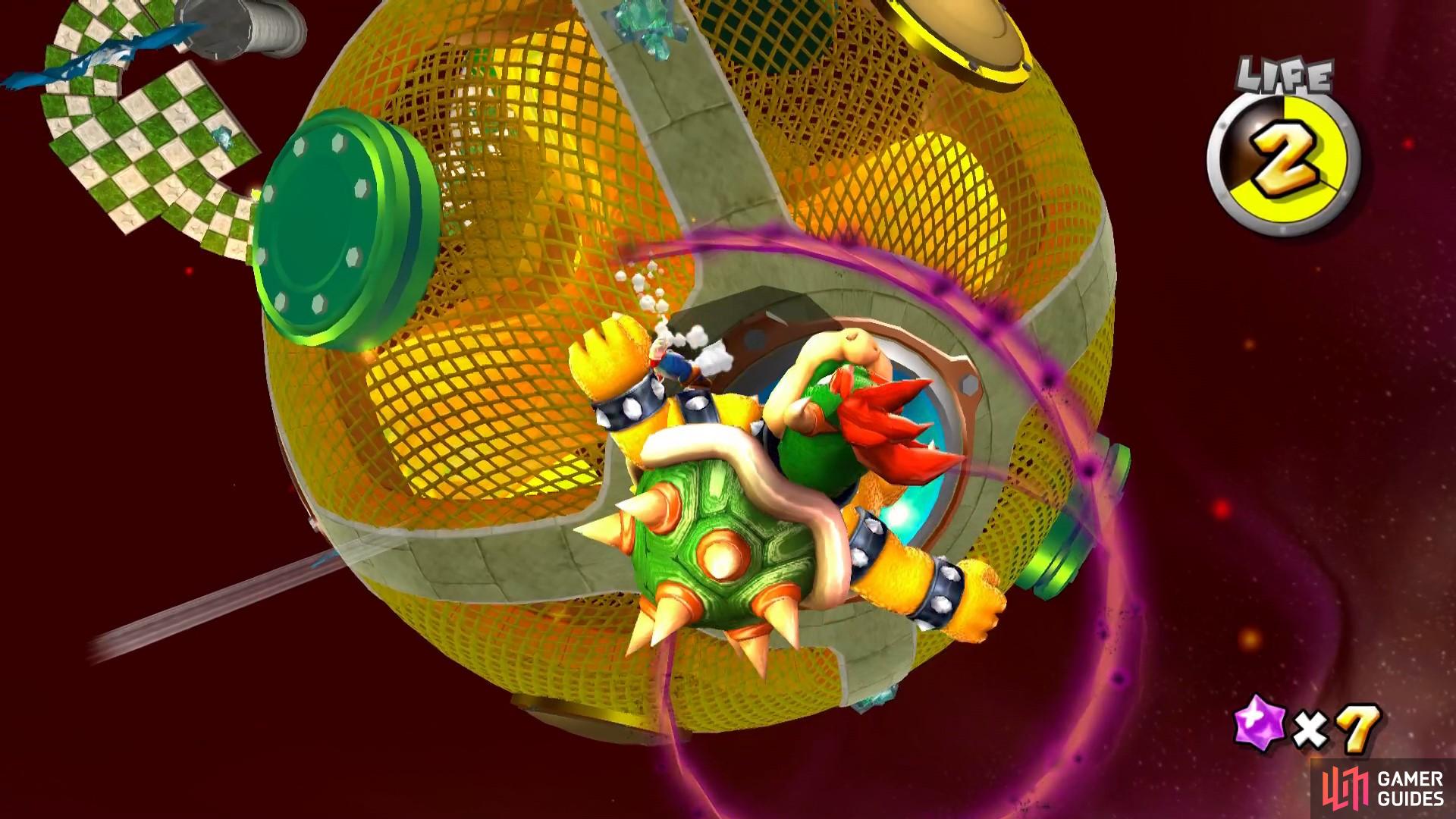 The Dark Spin attack is a new addition to Bowser's attack moves.
