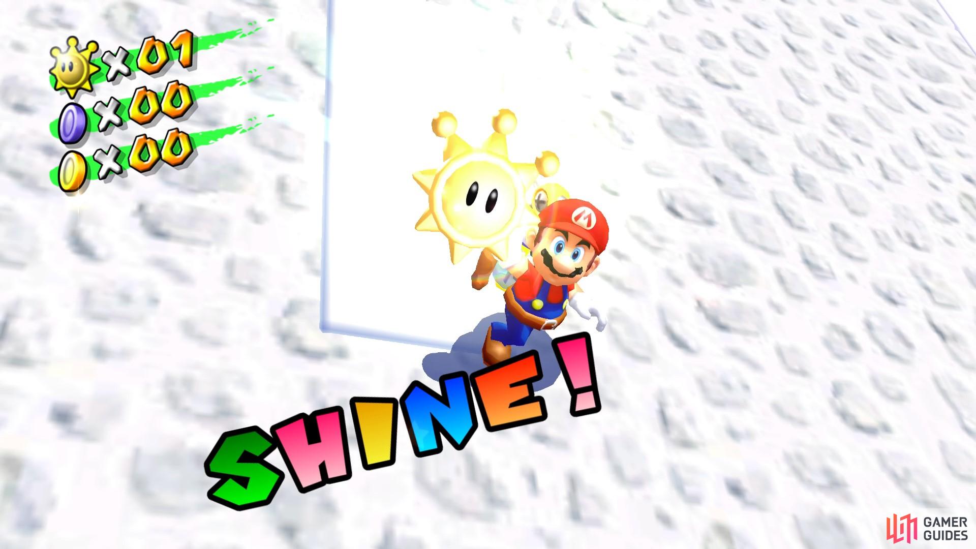 and you'll be able to collect your first Shine Sprite!