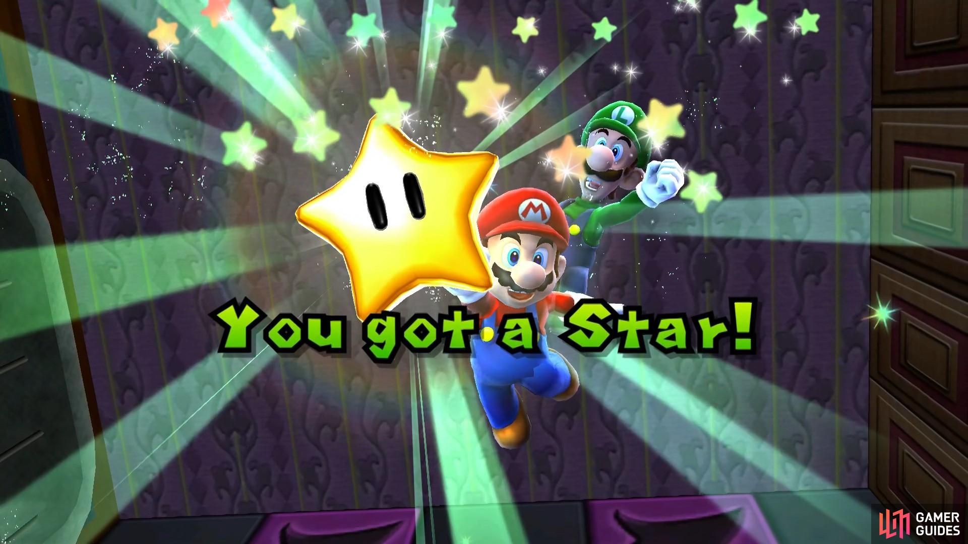 Get to Luigi and he will give you a Power Star!