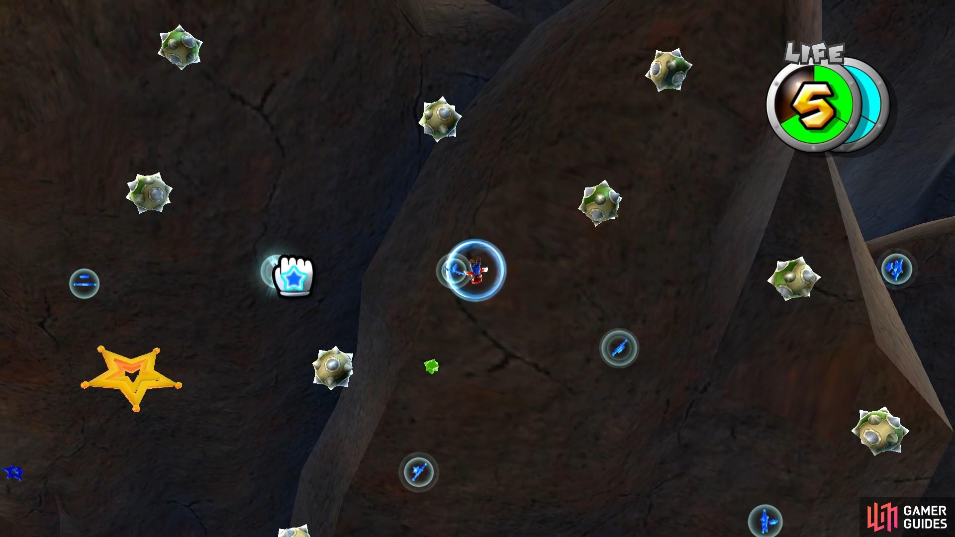 You'll need to navigate around lots of Space Mines in this level.