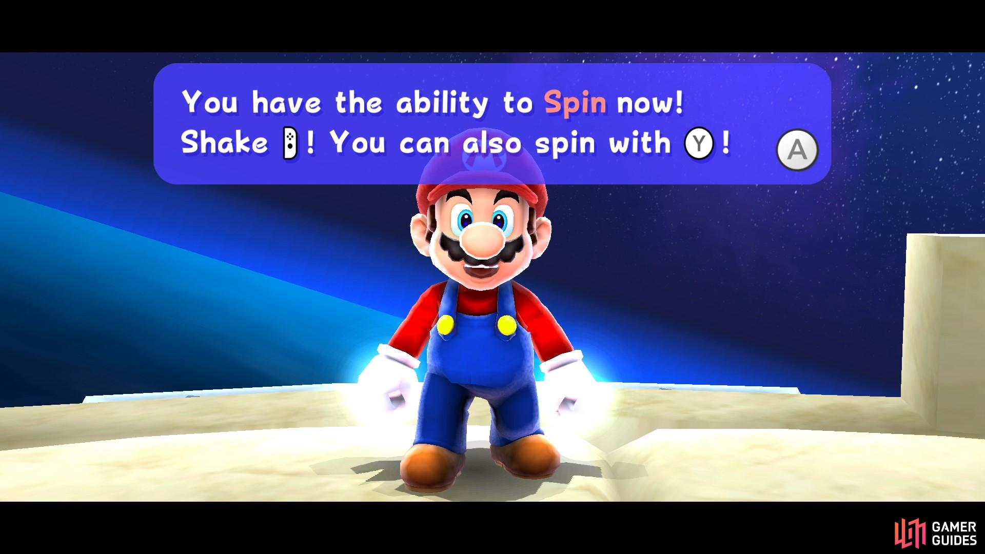 You won't have spin jump unlocked during the initial scene in Toad Town.