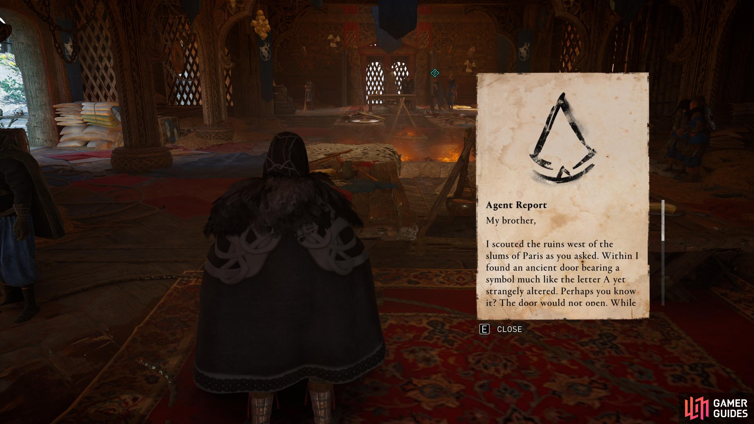 You'll find the Agent Report which begins the Hidden quest at the longhouse in Melun.