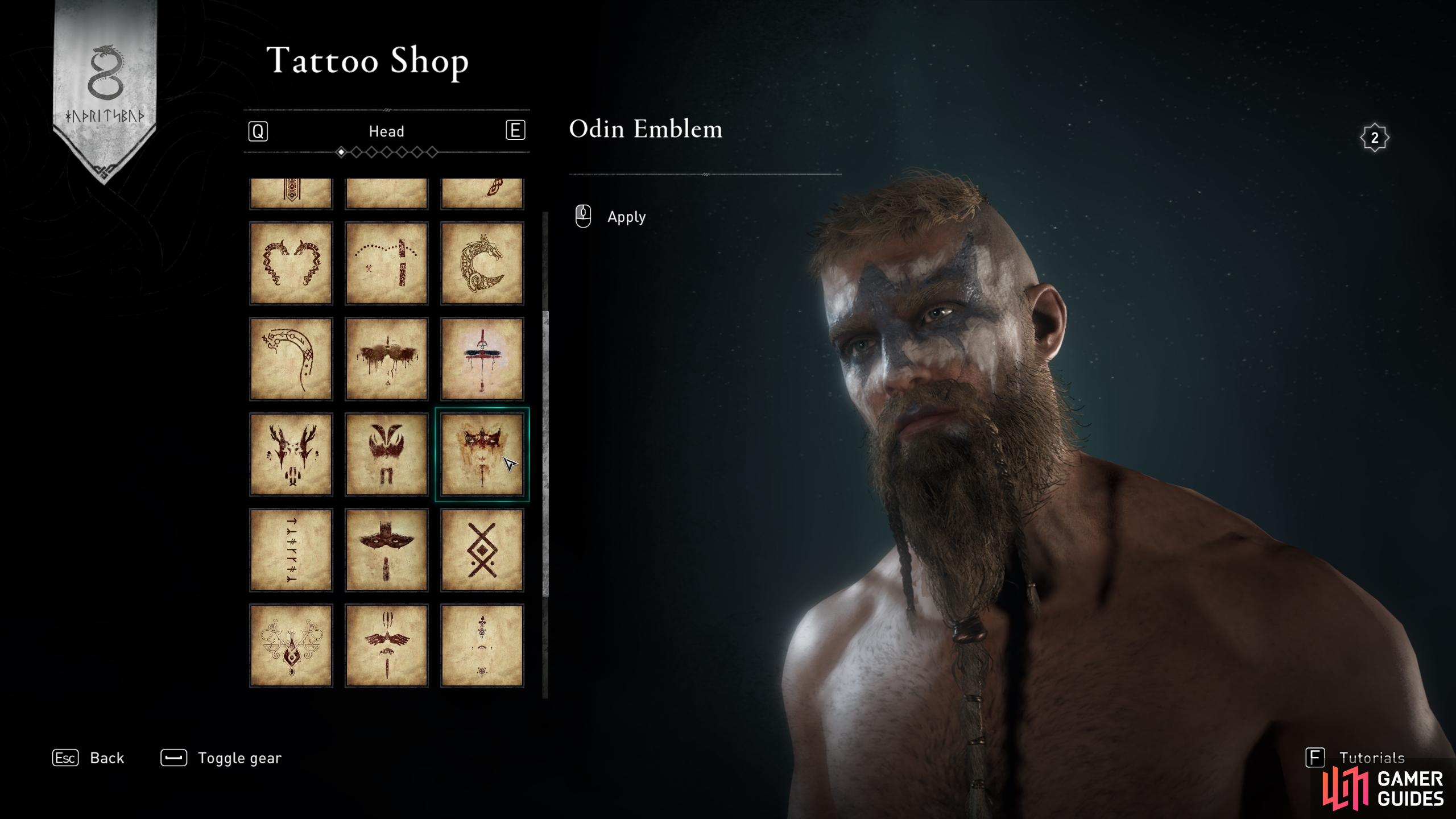 You can apply any tattoo and remove it again after the quest if you wish.