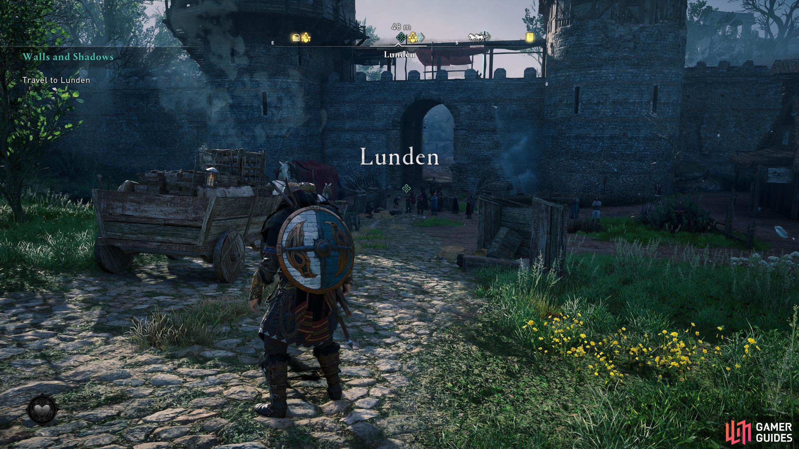 Approach Lunden from the north to begin the quest arc.