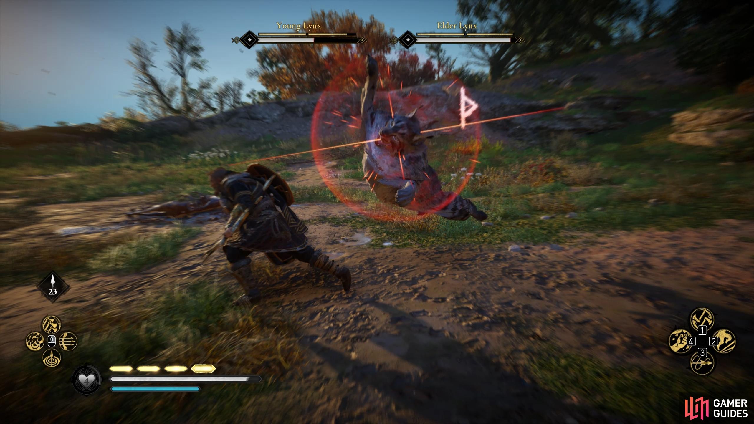 You may need to dodge or roll away from a swift red rune aura attack, rather than just run away from it.