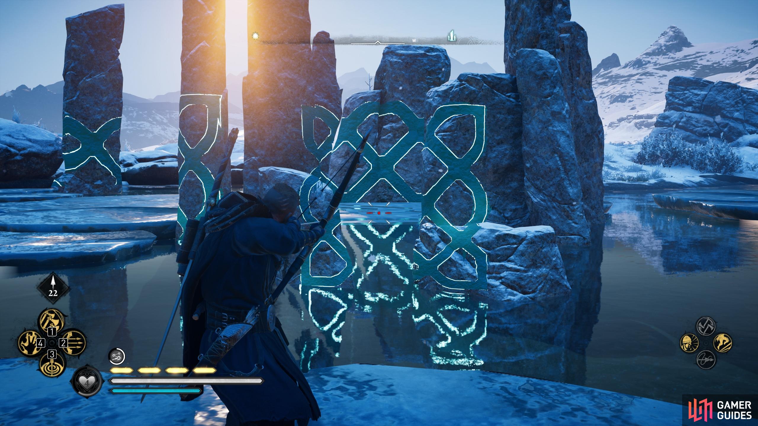 You'll need to destroy the ice at the centre of the symbol before you can align it.