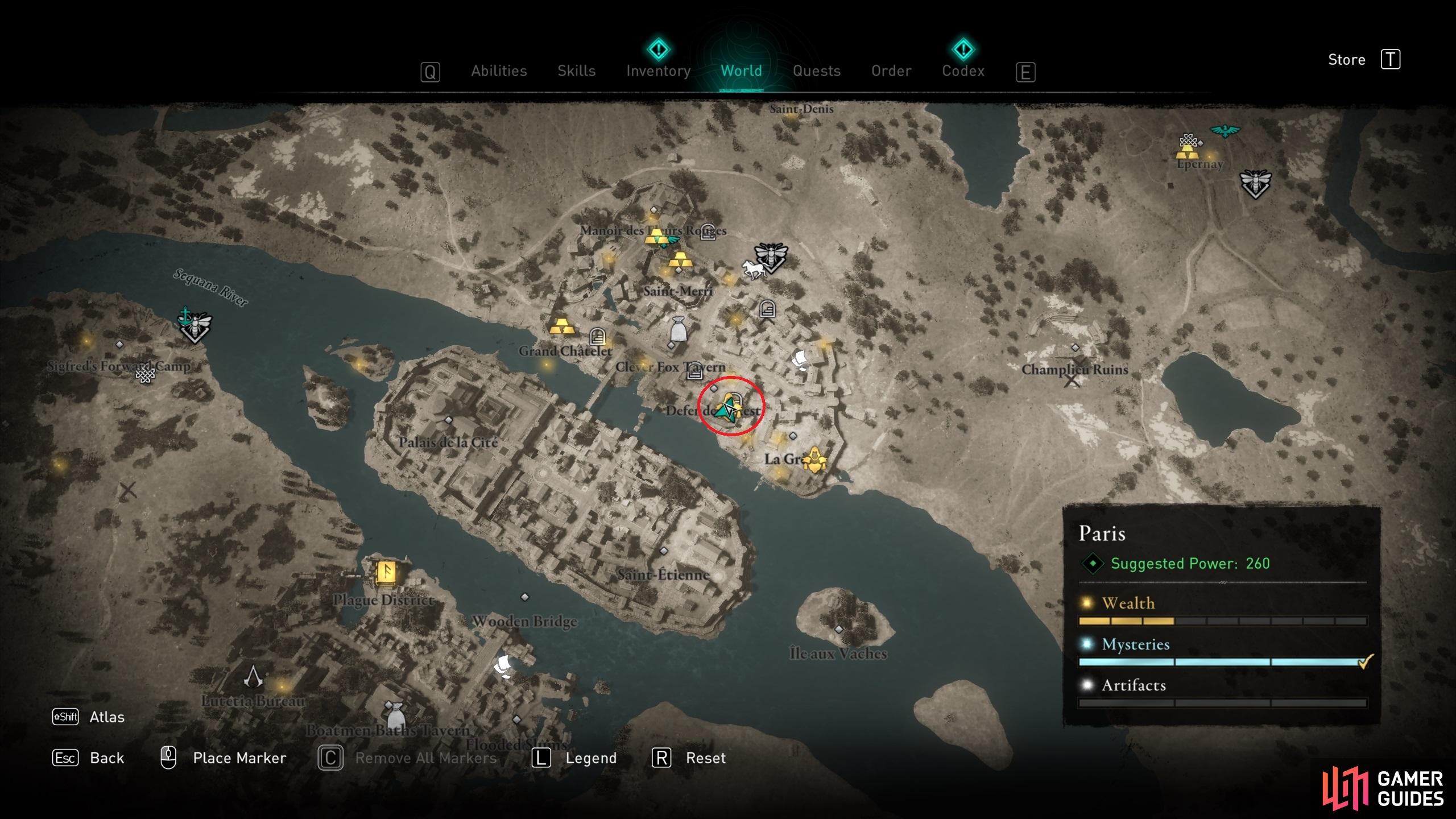 Assassins creed valhalla осада парижа карта