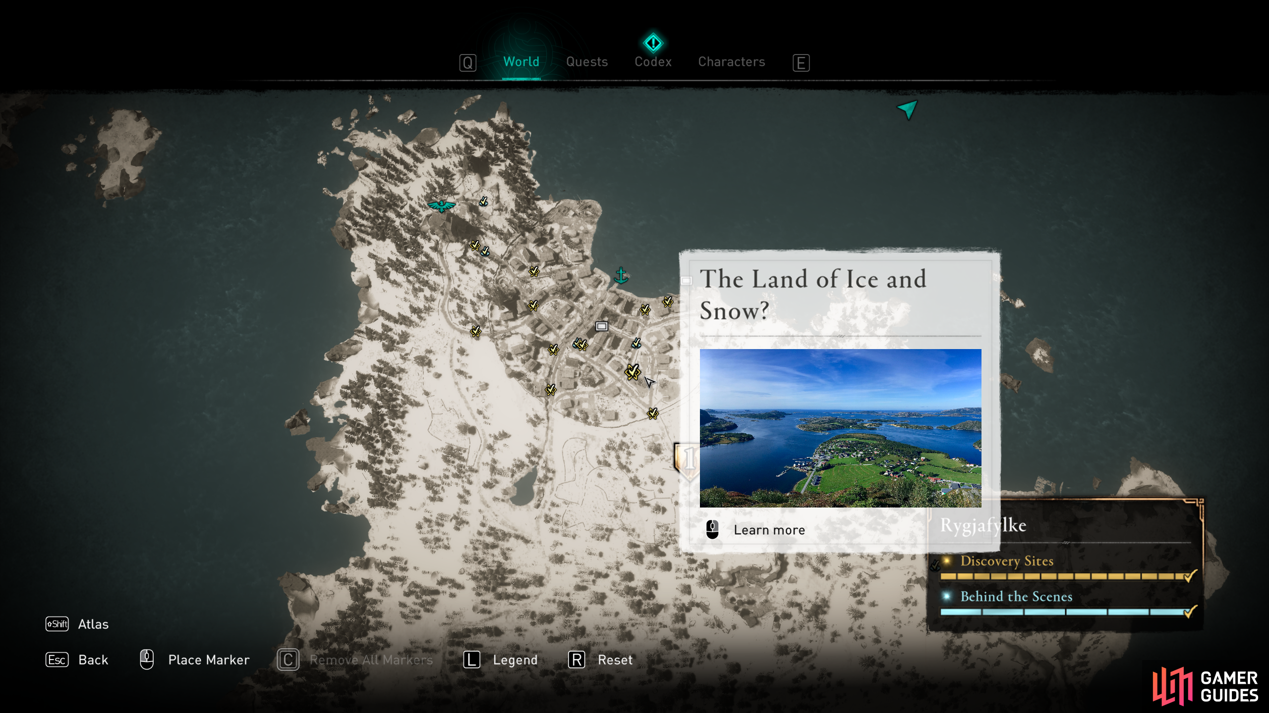 You'll find Discovery Sites throughout the map, marked as gold icons.
