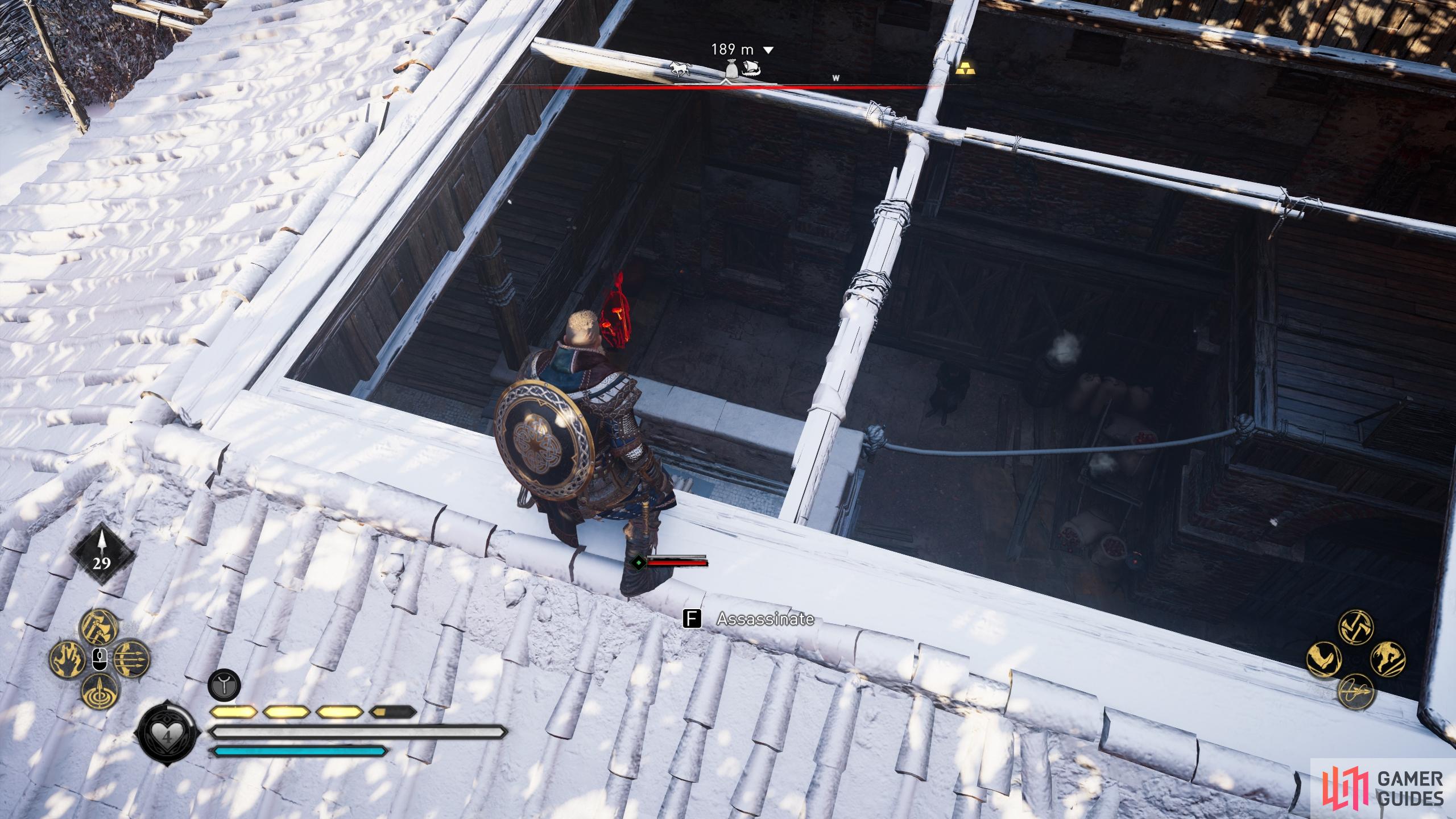The easiest way into the depot is from the roof. You can assassinate the guards one by one as you move down.