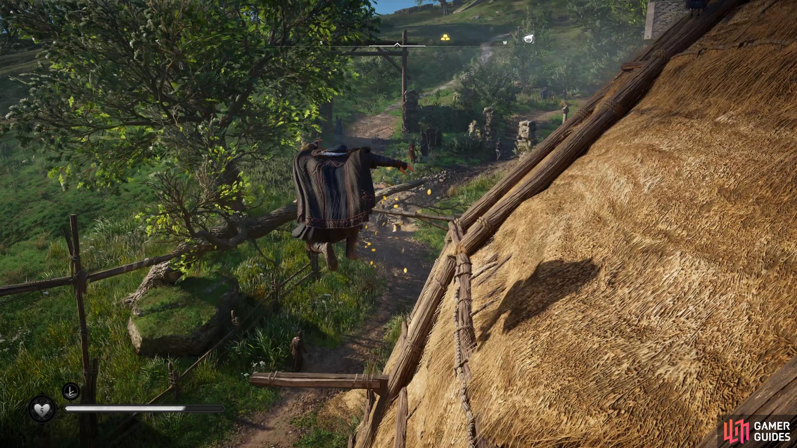 Youll need to catch the paper in mid air as you jump into the haystack below.