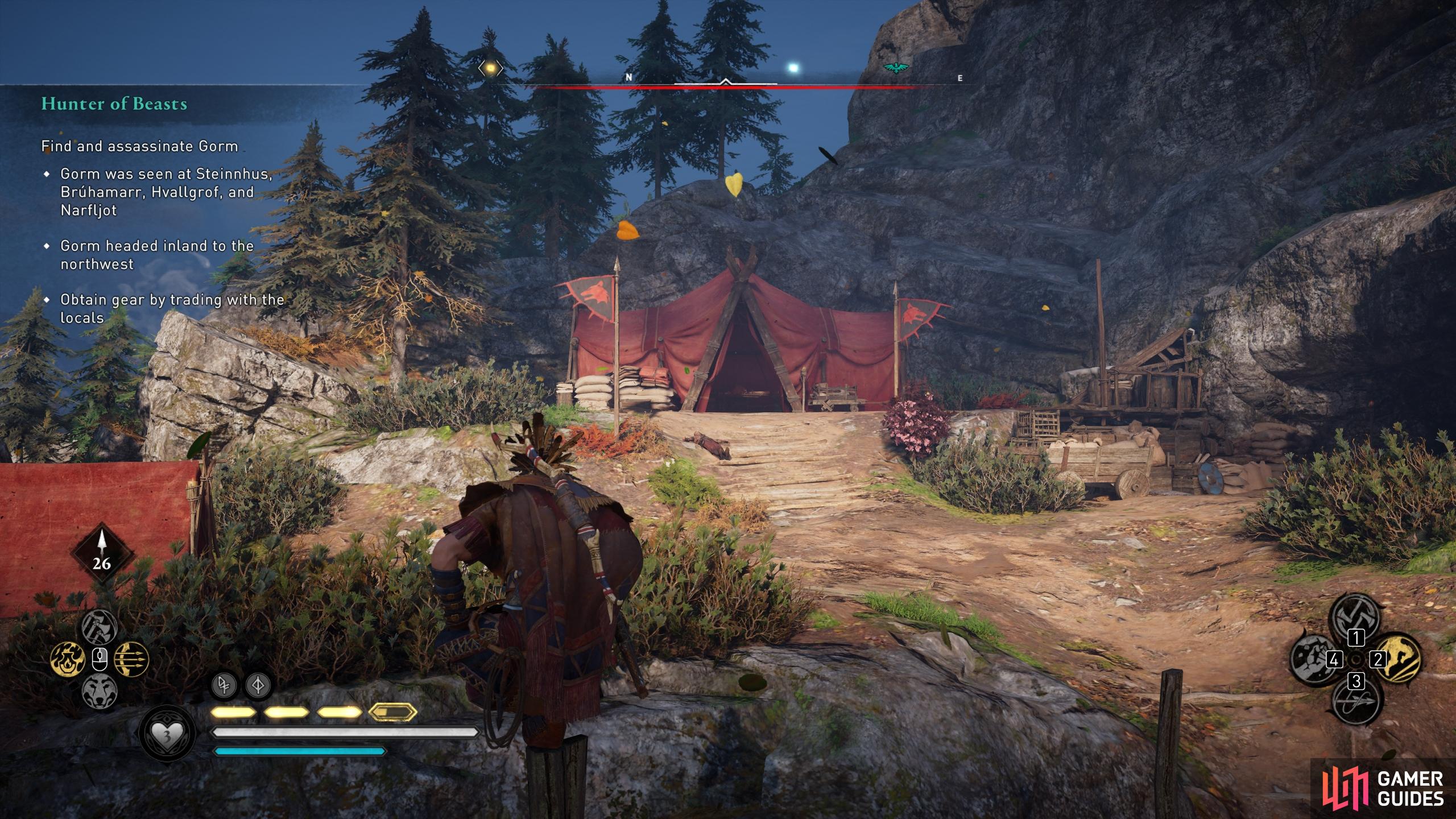 You'll find the wealth chest in the tent in the north of the camp.