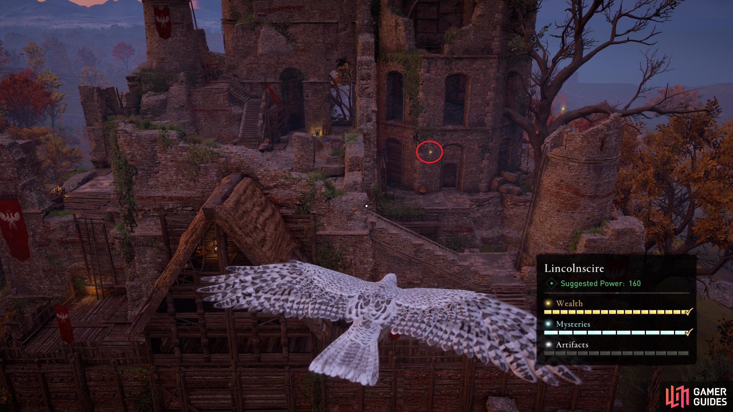 Use Odin's Sight and your bird to identify the location of the Gedriht in the castle.