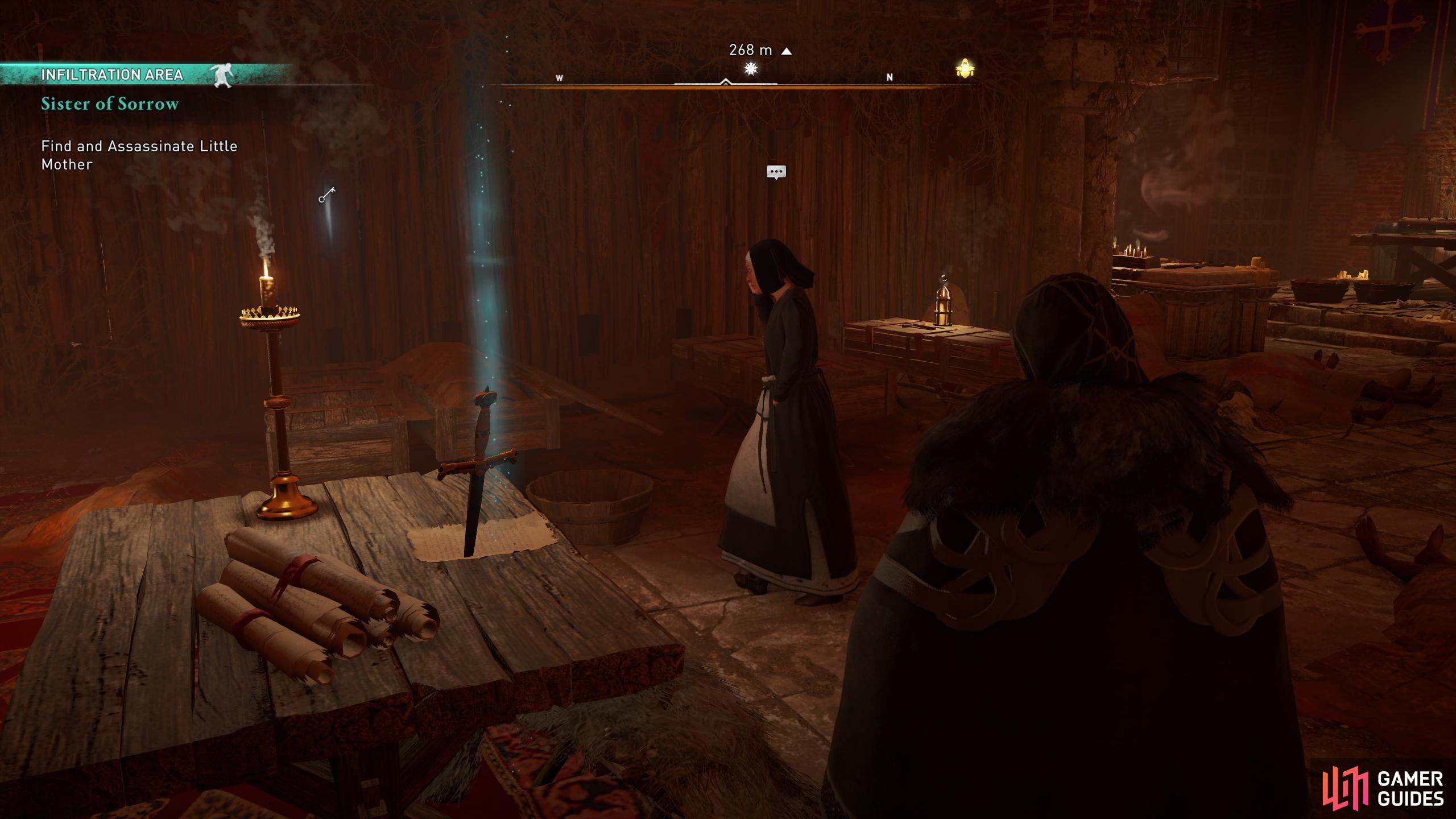 Interact with the knife within the crypt to learn about the ritual.