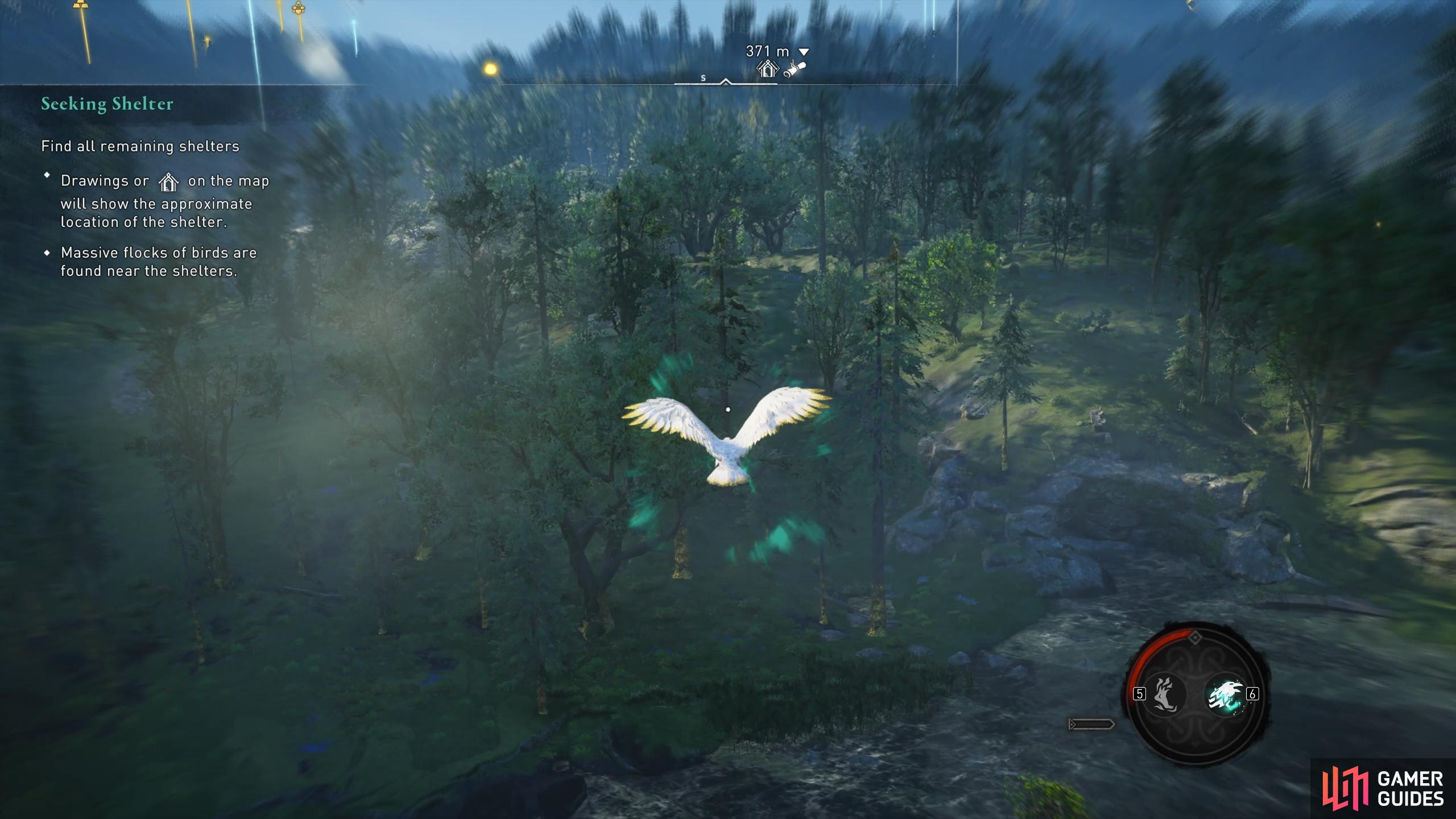 Use the Power of the Raven to fly over the small lake from the synchronization point.