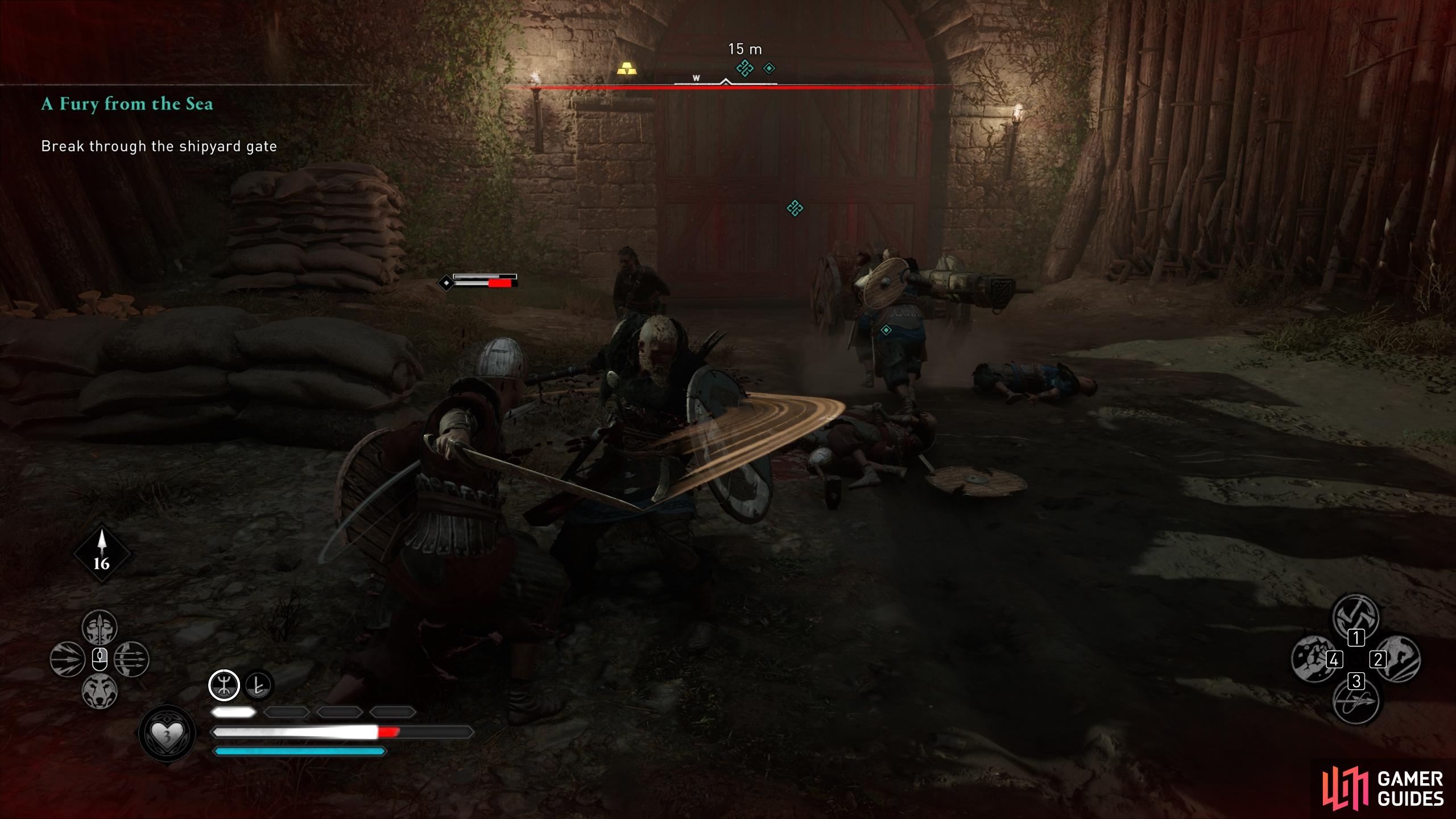 You'll need to kill any melee units which approach the battering ram.