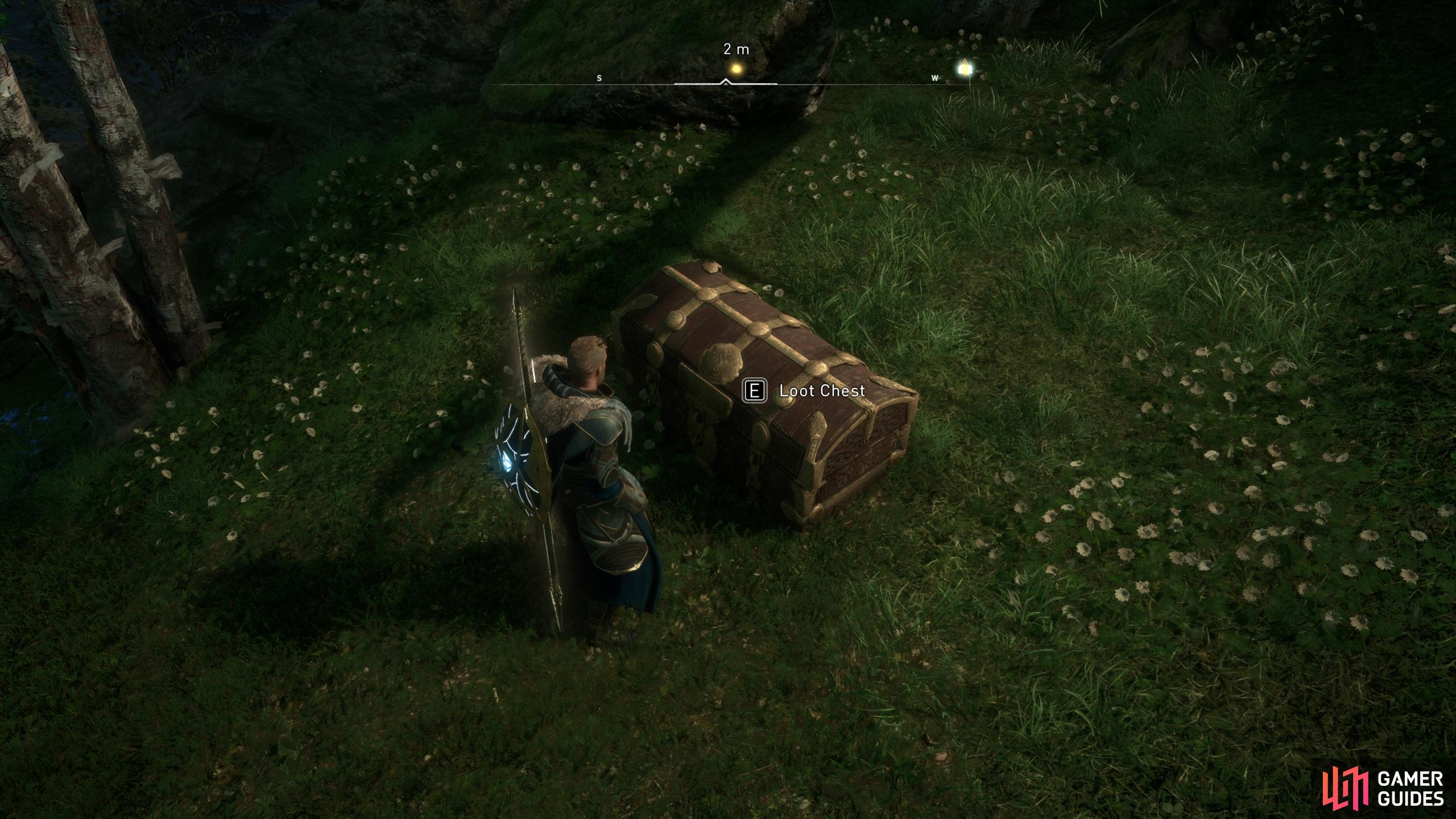 Loot the chest at the end of the path to acquire an Ymir's Tear Stone.