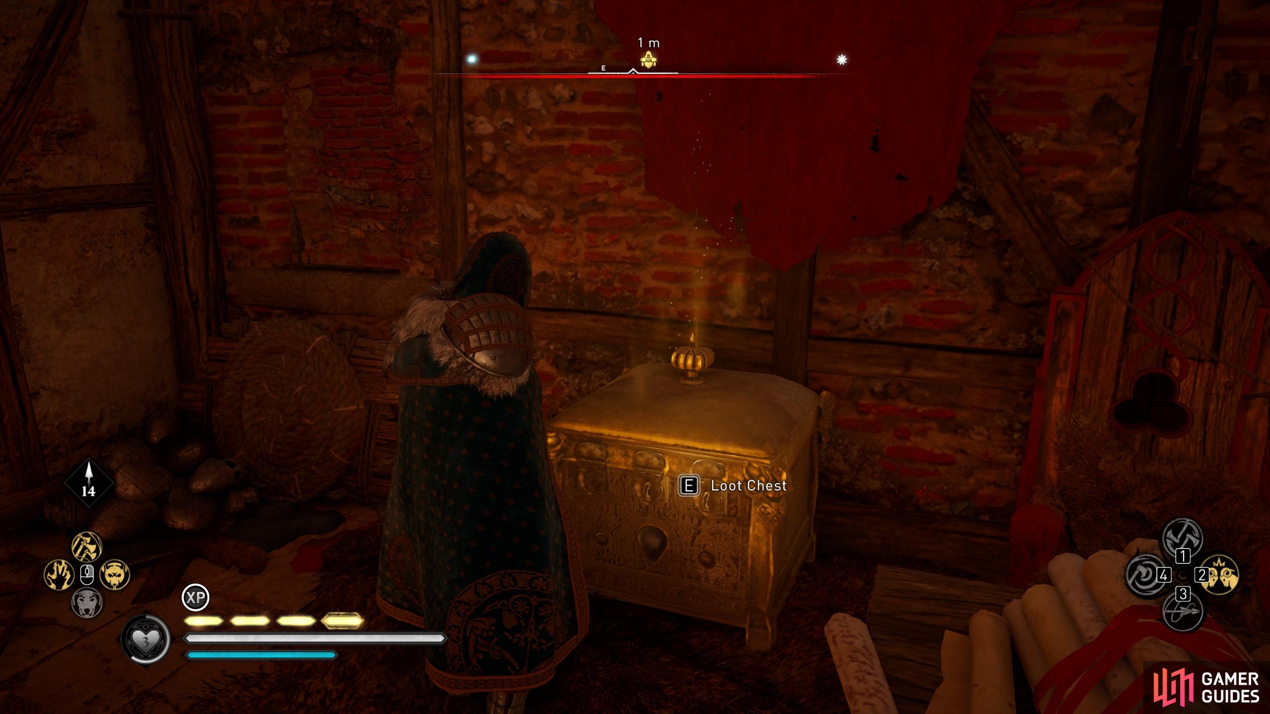 You can sneak into the house and loot the wealth chest without alerting any of the guards.