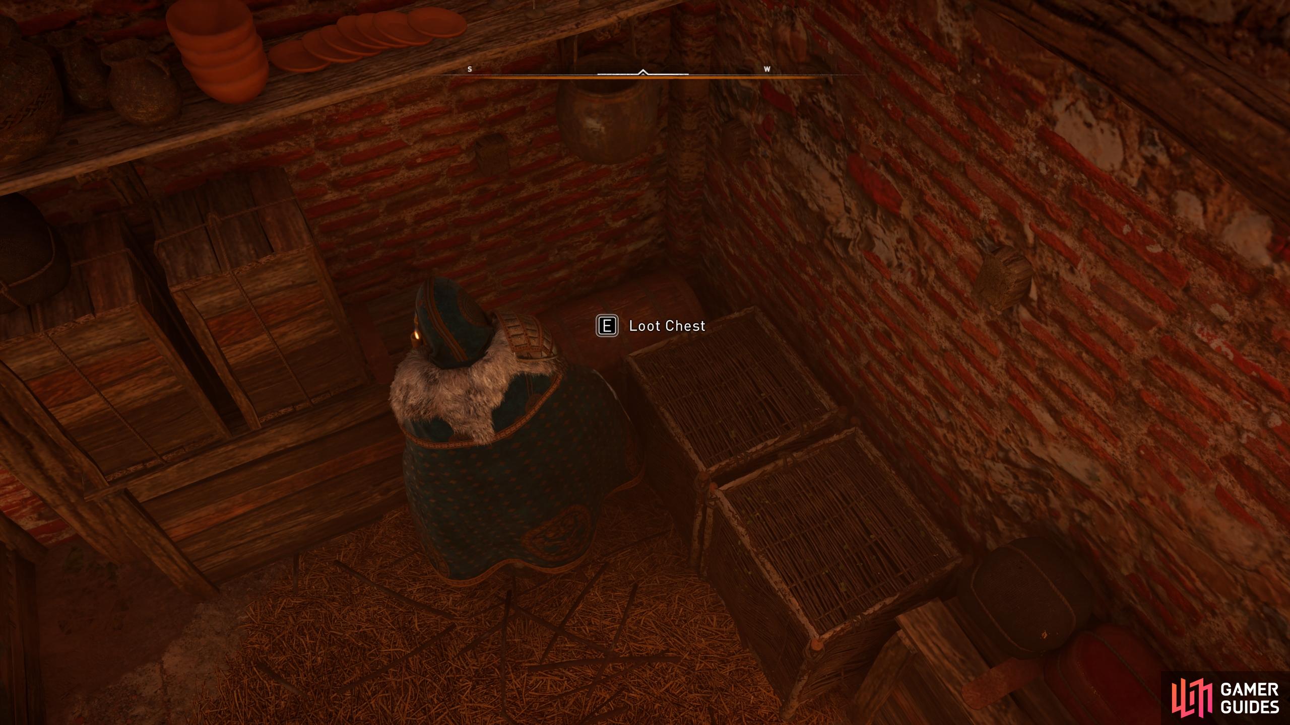 Youll find a chest in the southwestern corner of the house, which provides 1500 silver.