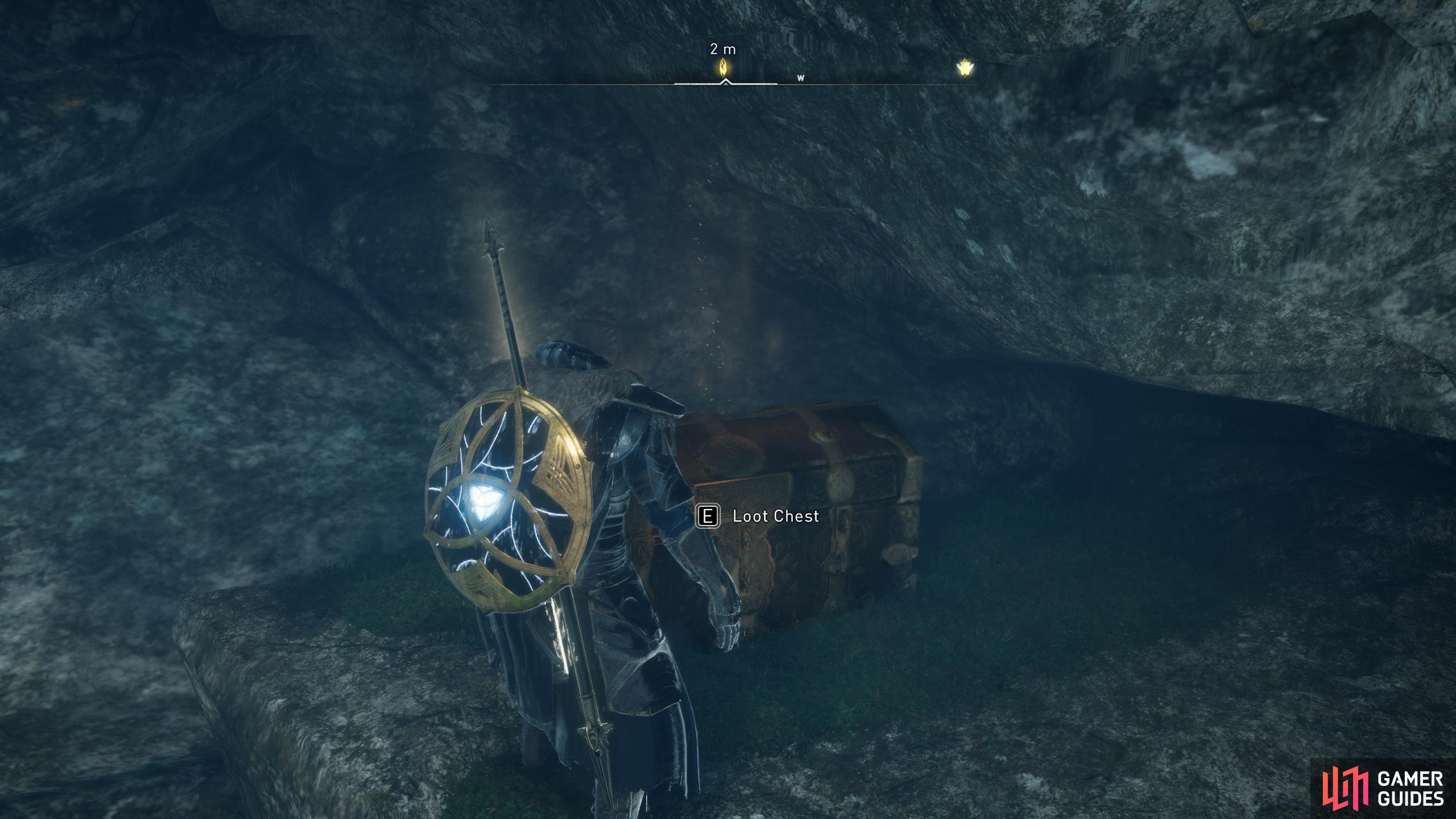 Loot the chest within the hidden chamber for the second Ymir's Tear Stone in the Well of Urdr.