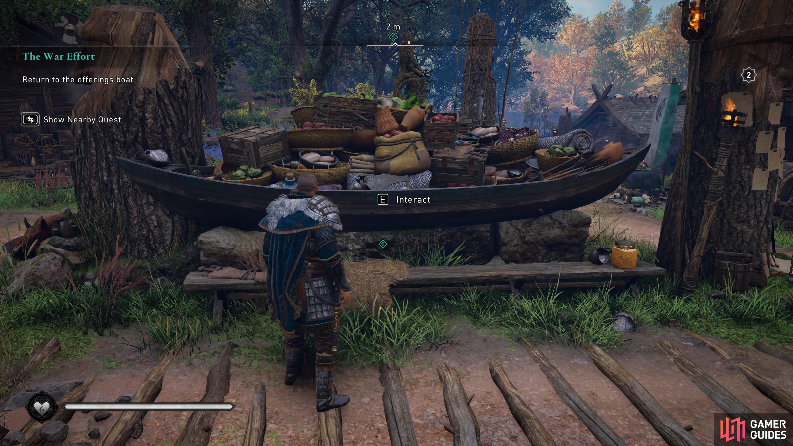 Once youve completed all the tasks, make the offering at the boat to complete the quest.
