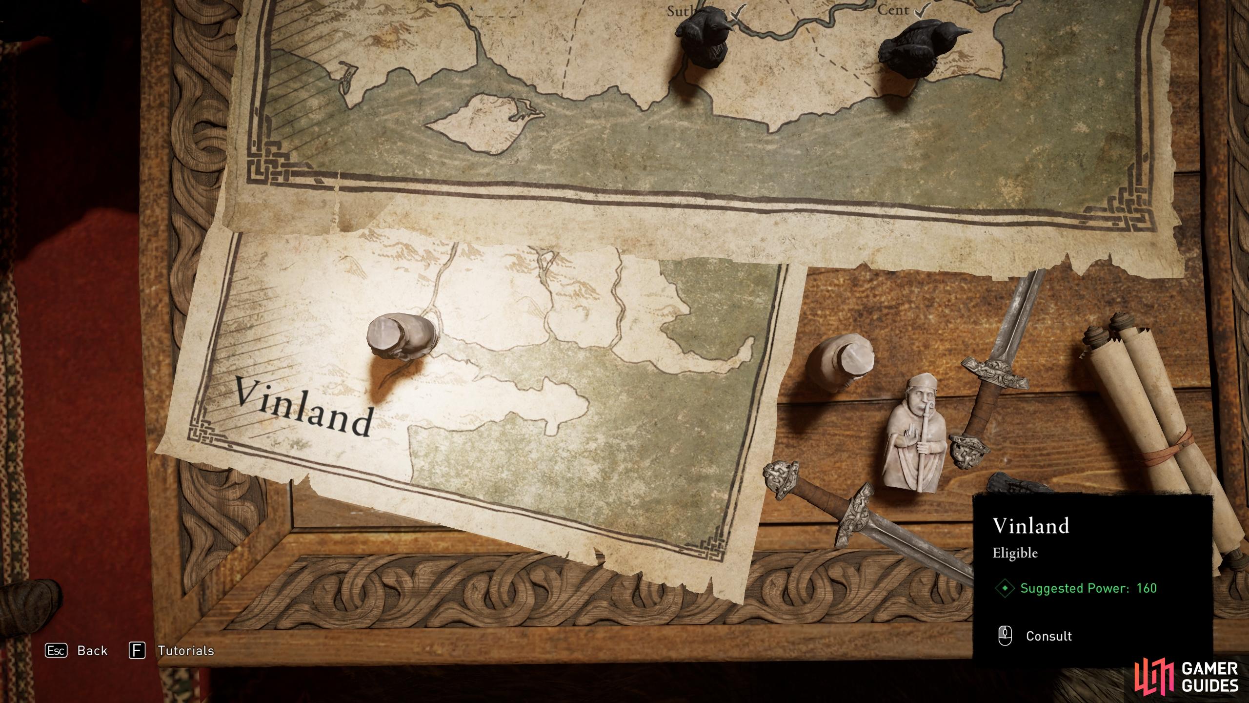 You will find the region of Vinland at the bottom of the Alliance Map once you've unlocked In a Strange Land.