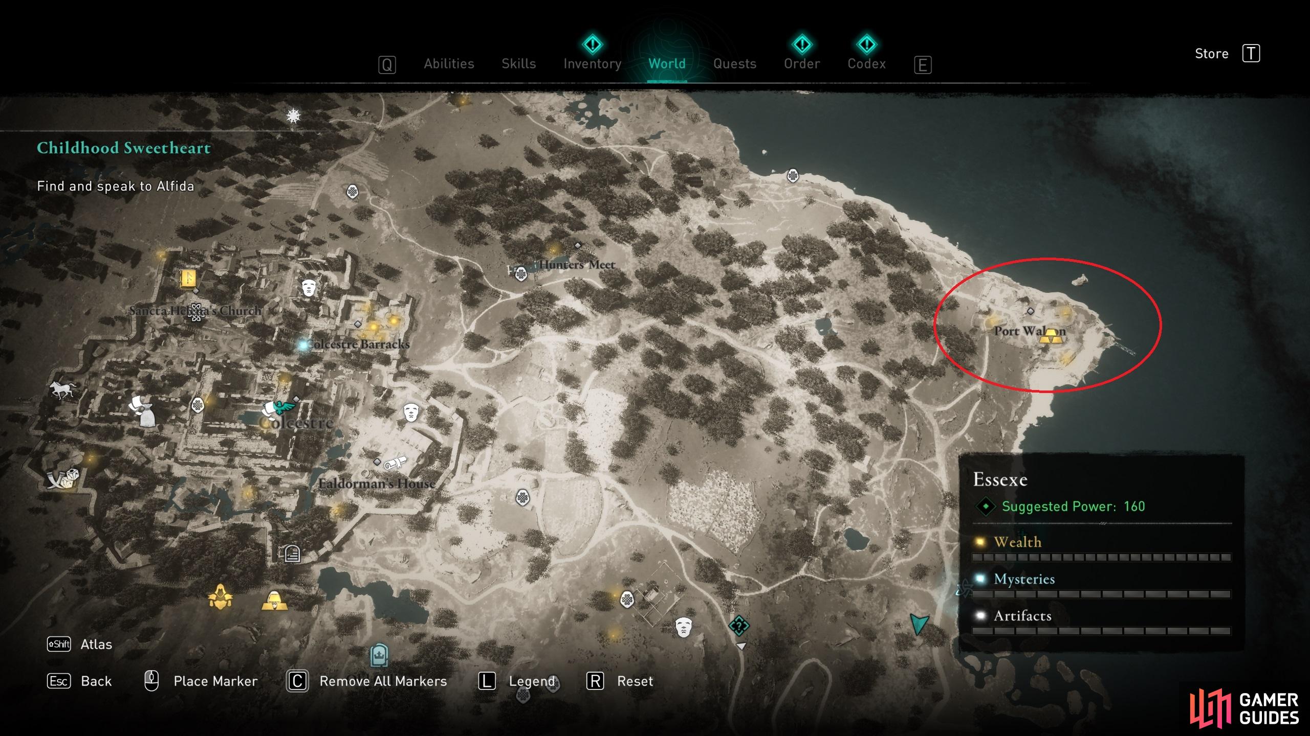 The location of the camp where you'll find the Danes, east of Colcestre.