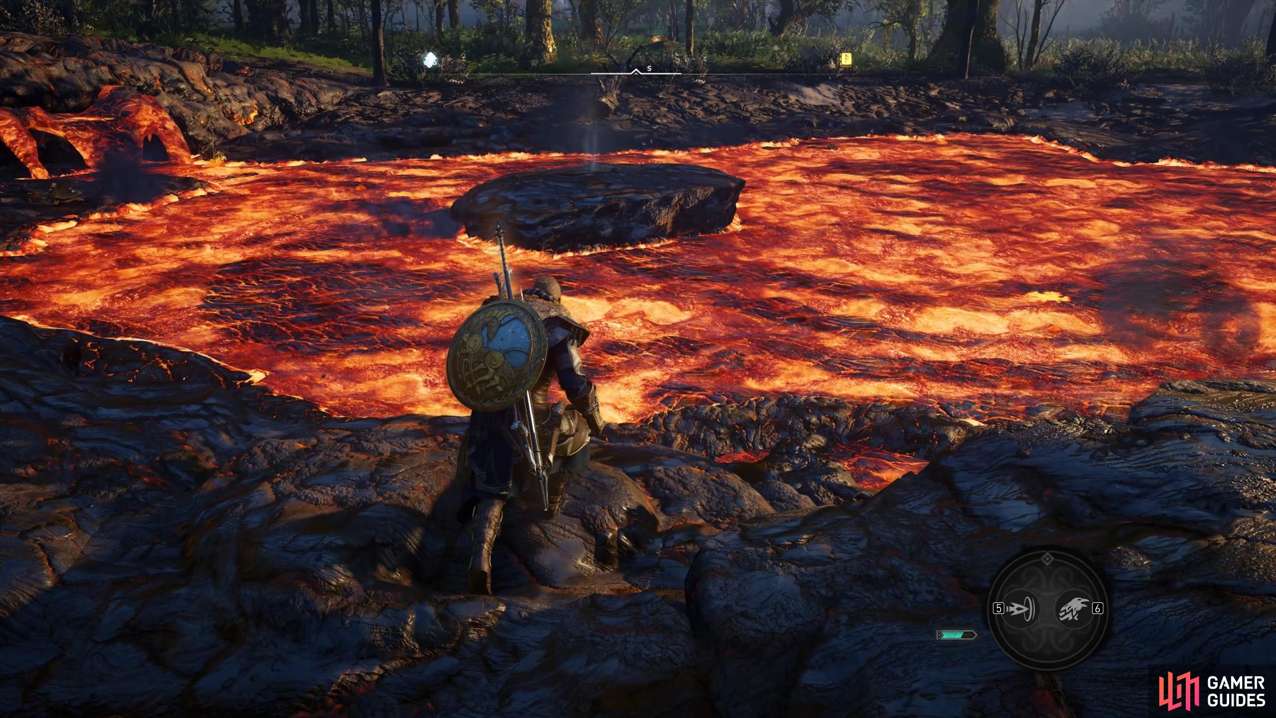 You'll need to obtain the hammer from the centre of the lava pit.