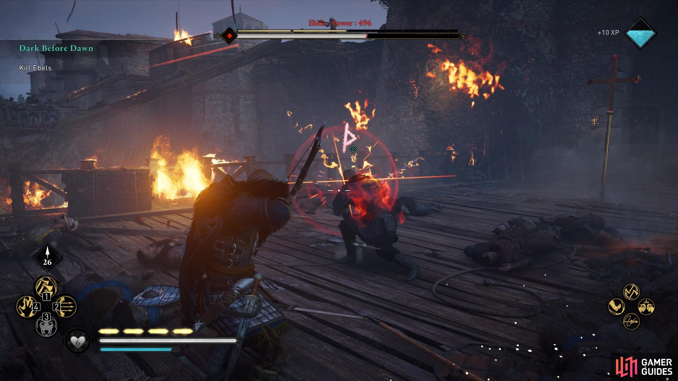 You'll need to dodge or roll away from Ebels' red rune aura attacks, as they can't be parried or blocked.