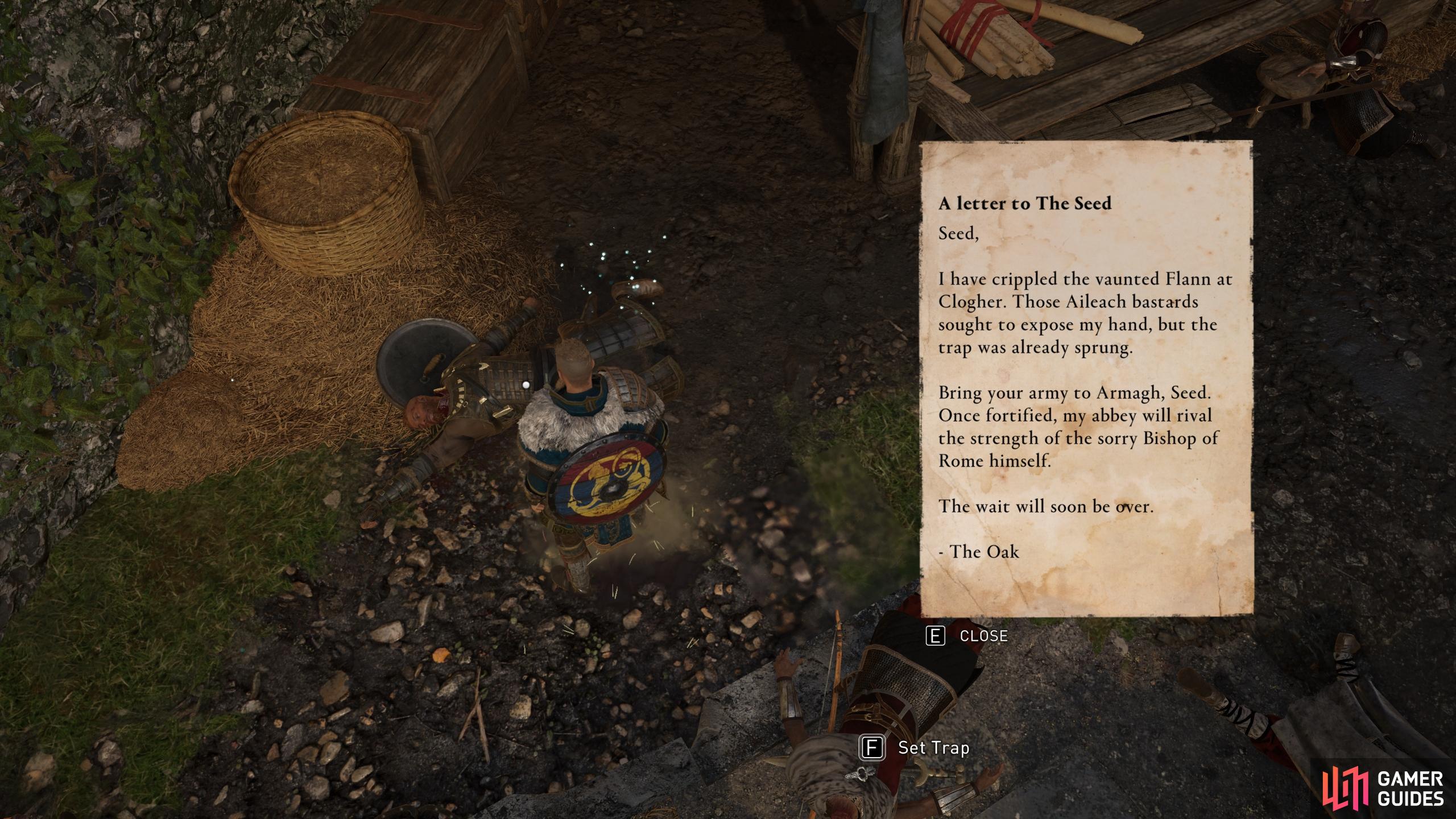You can read a note from The Seed, confirming Abbot Eogan as the leader of the Druidic cult.