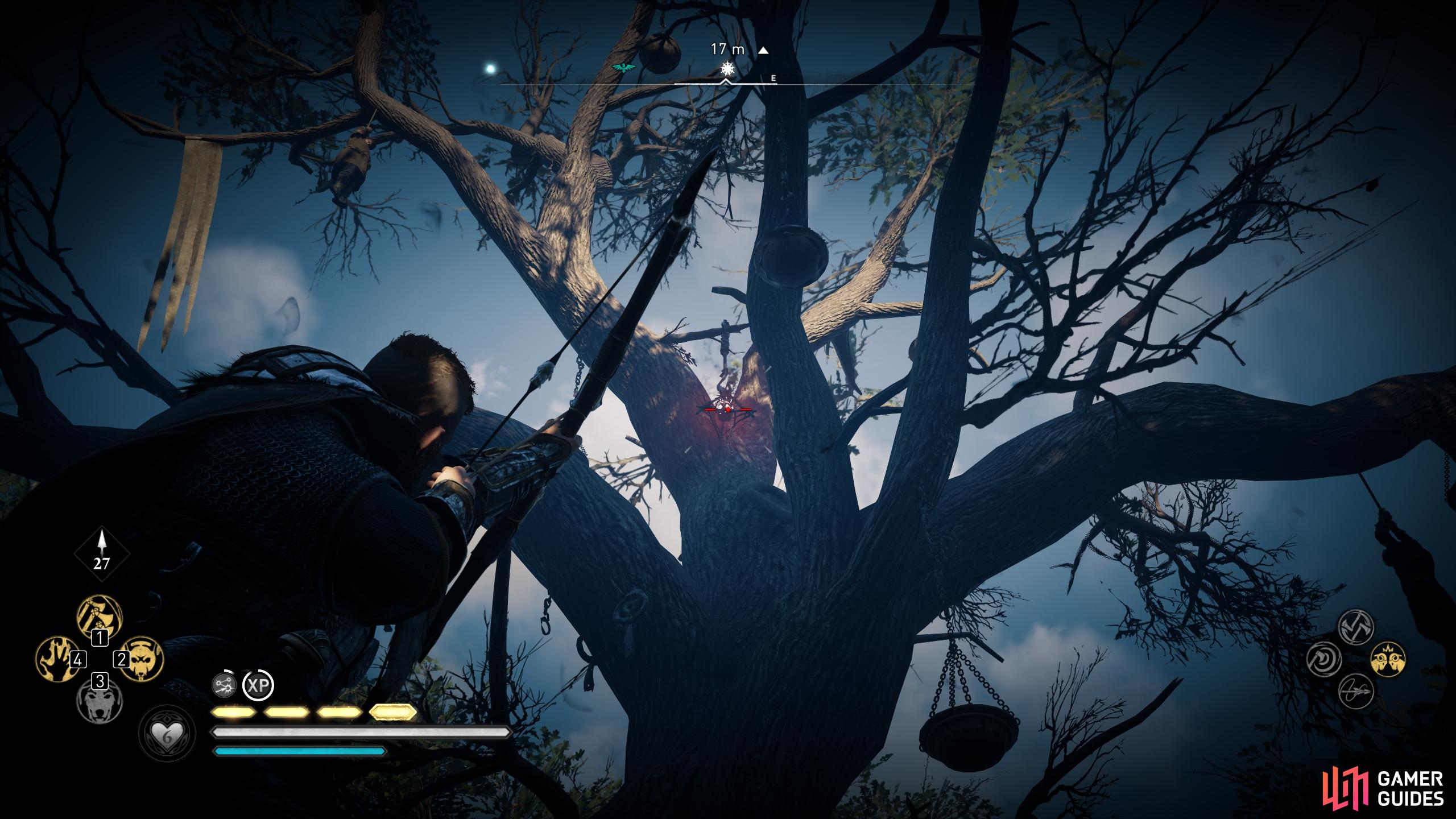 You can shoot the cursed symbol in the tree to destroy it.