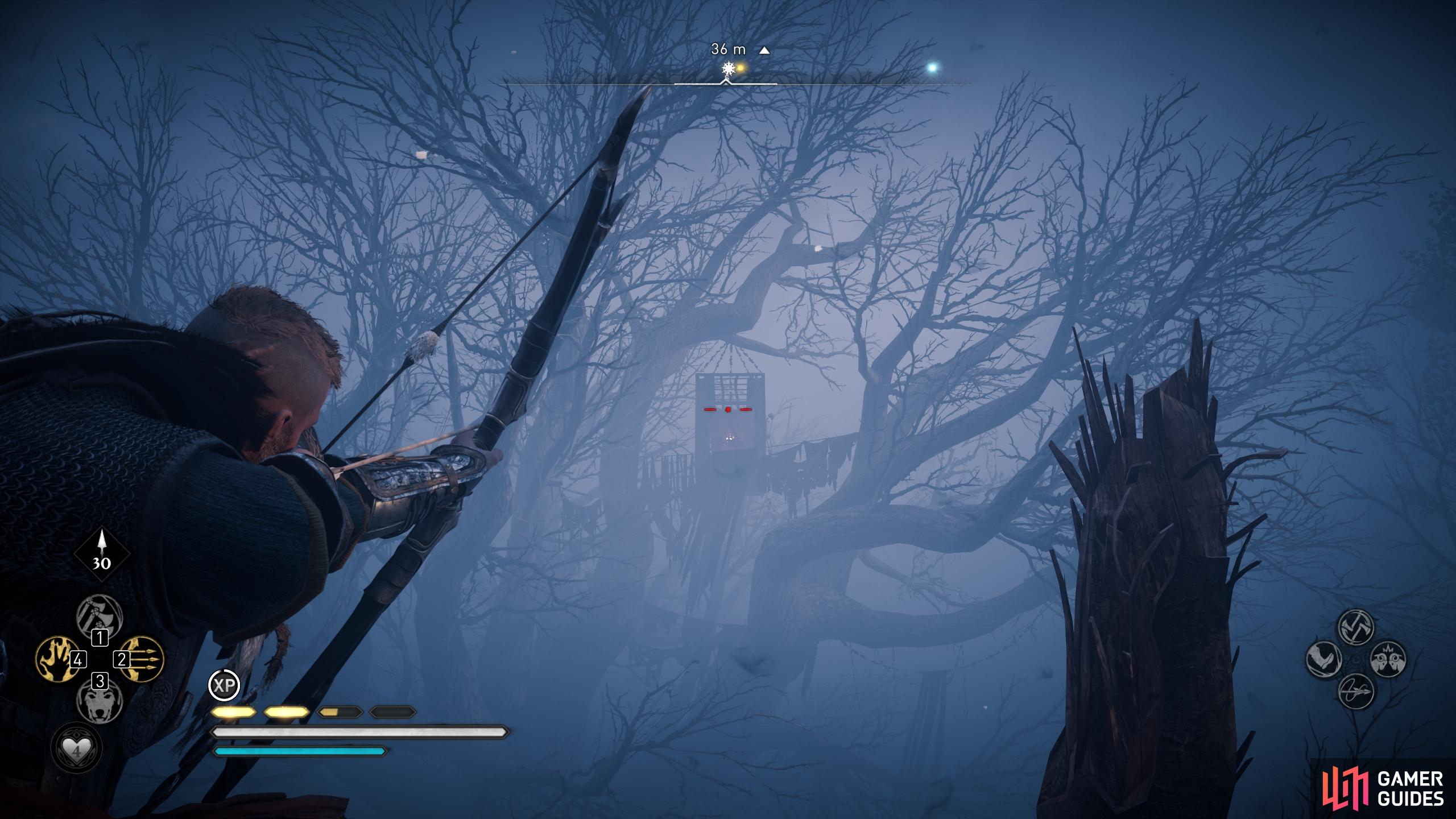 You'll need to shoot the symbol from the northern side of the tree.