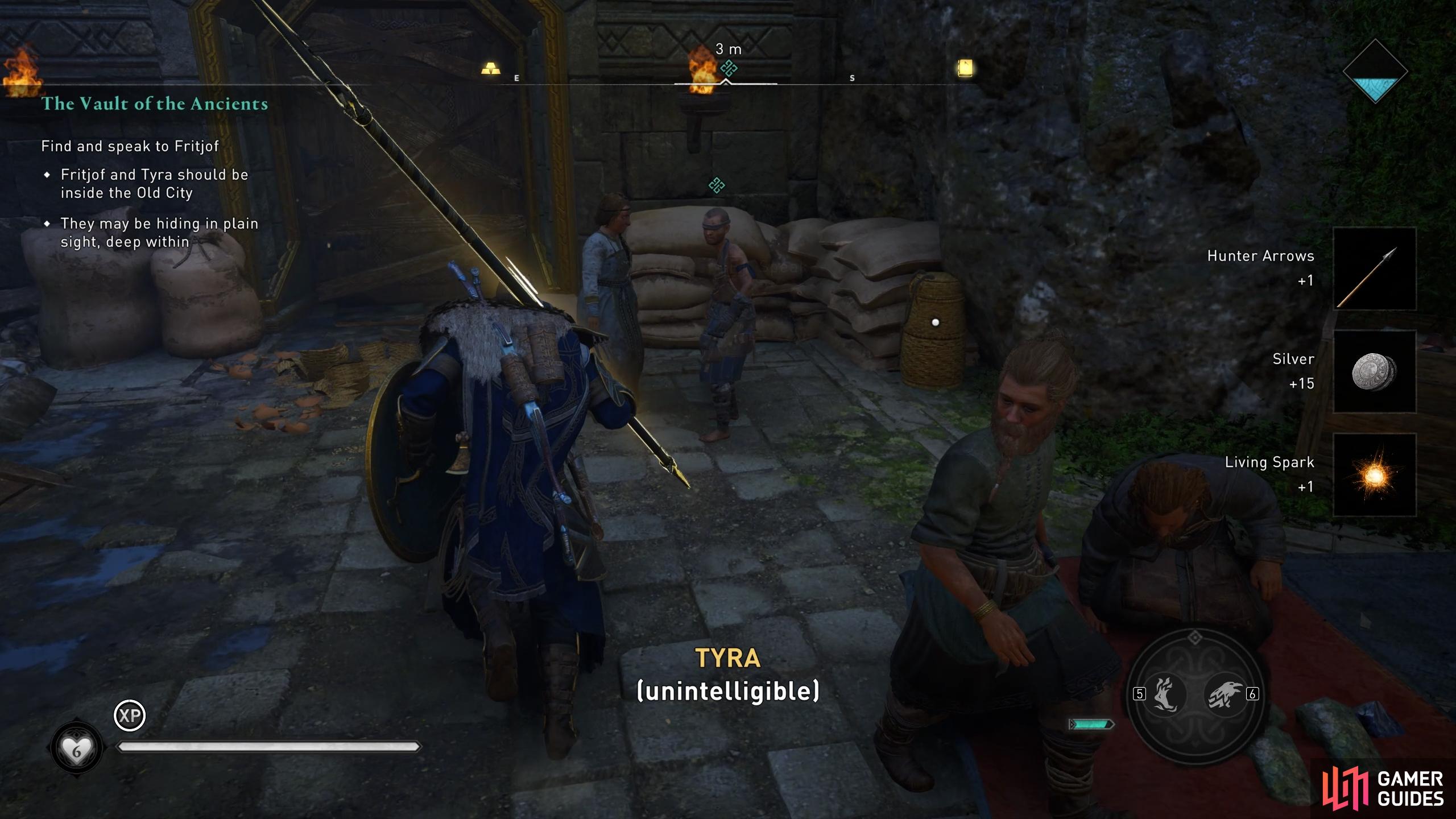 Youll find Fritjof and Tyra in the southeastern part of the cavern.