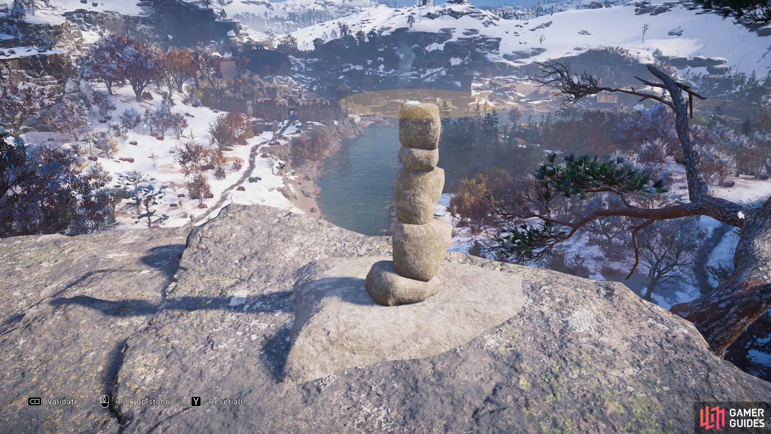 Once youve stacked the stones to the required height, youll be able to validate their position.