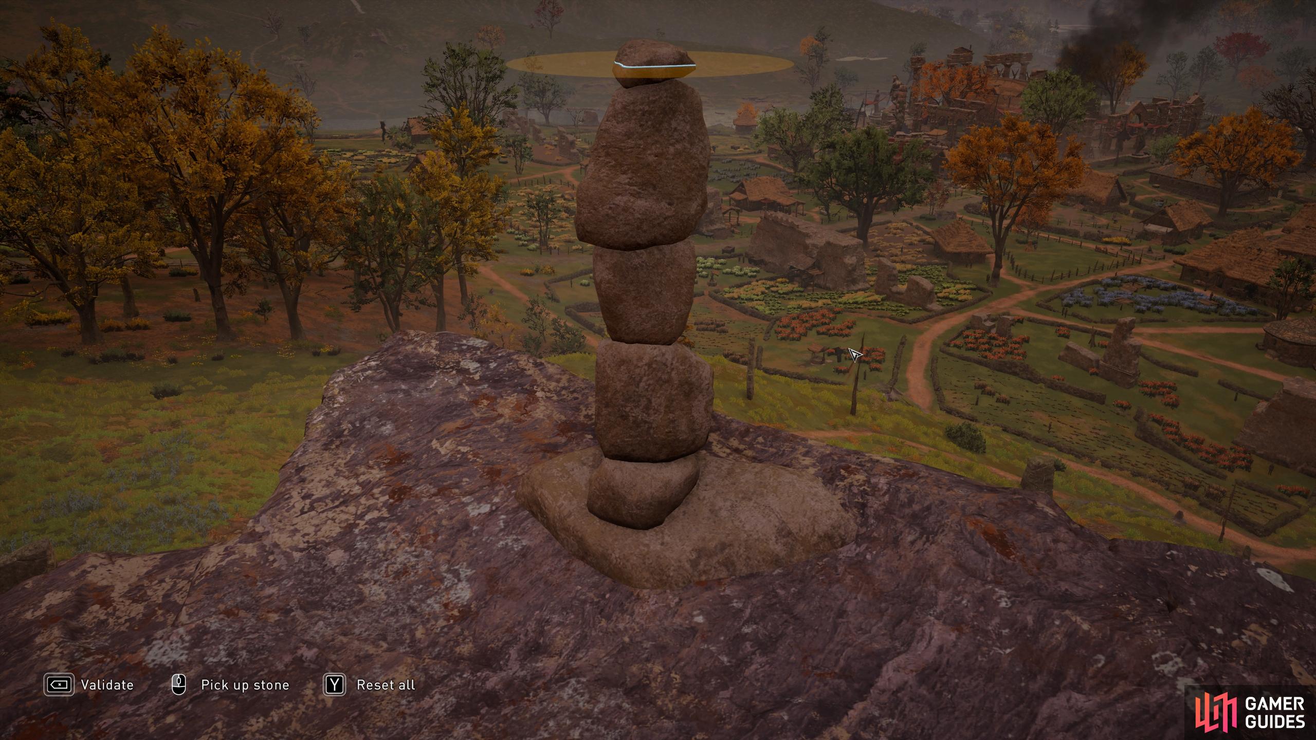 You'll need to play around with the stones to get them to balance properly, but this was the most reliable order we could find.