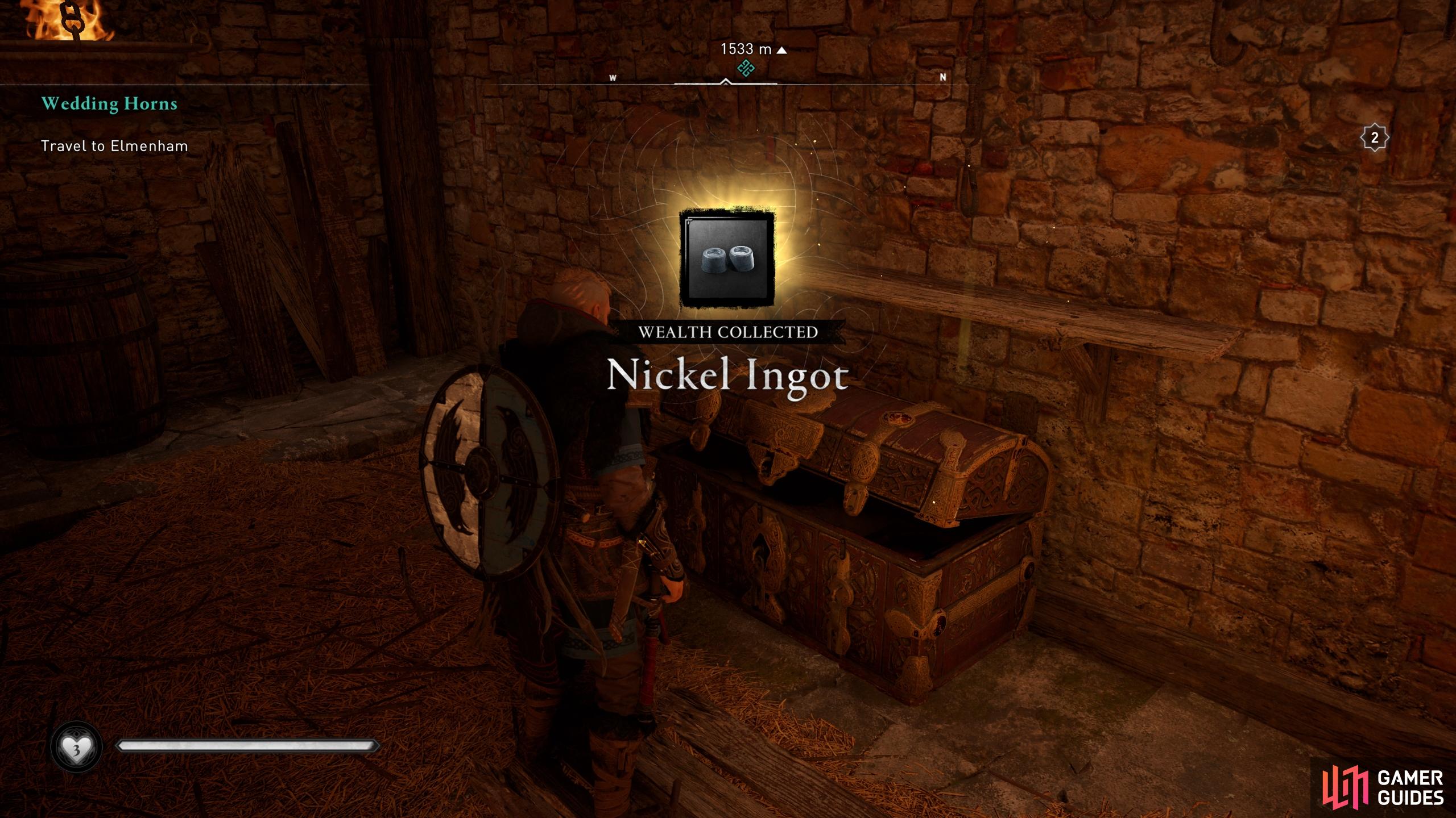 Loot the chest for the Nickel Ingot.