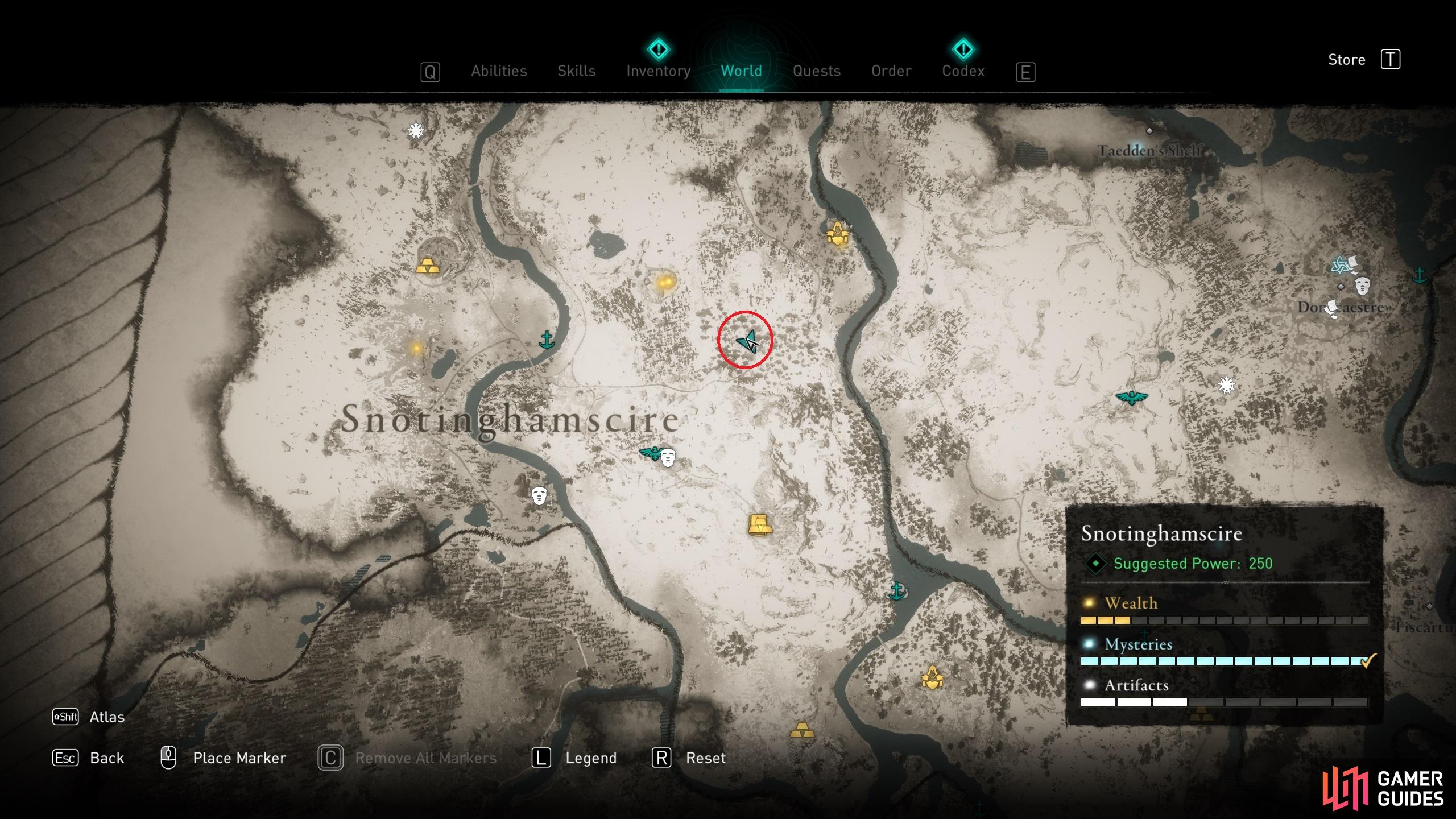 Treasure Hoard Maps - Snotinghamscire - Artifacts, Assassin's Creed:  Valhalla