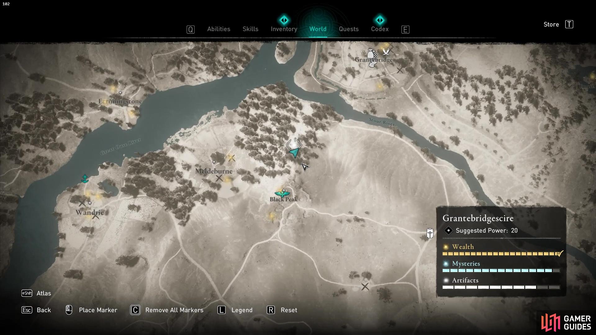 A Roman Artifact can be found north of Black Peak