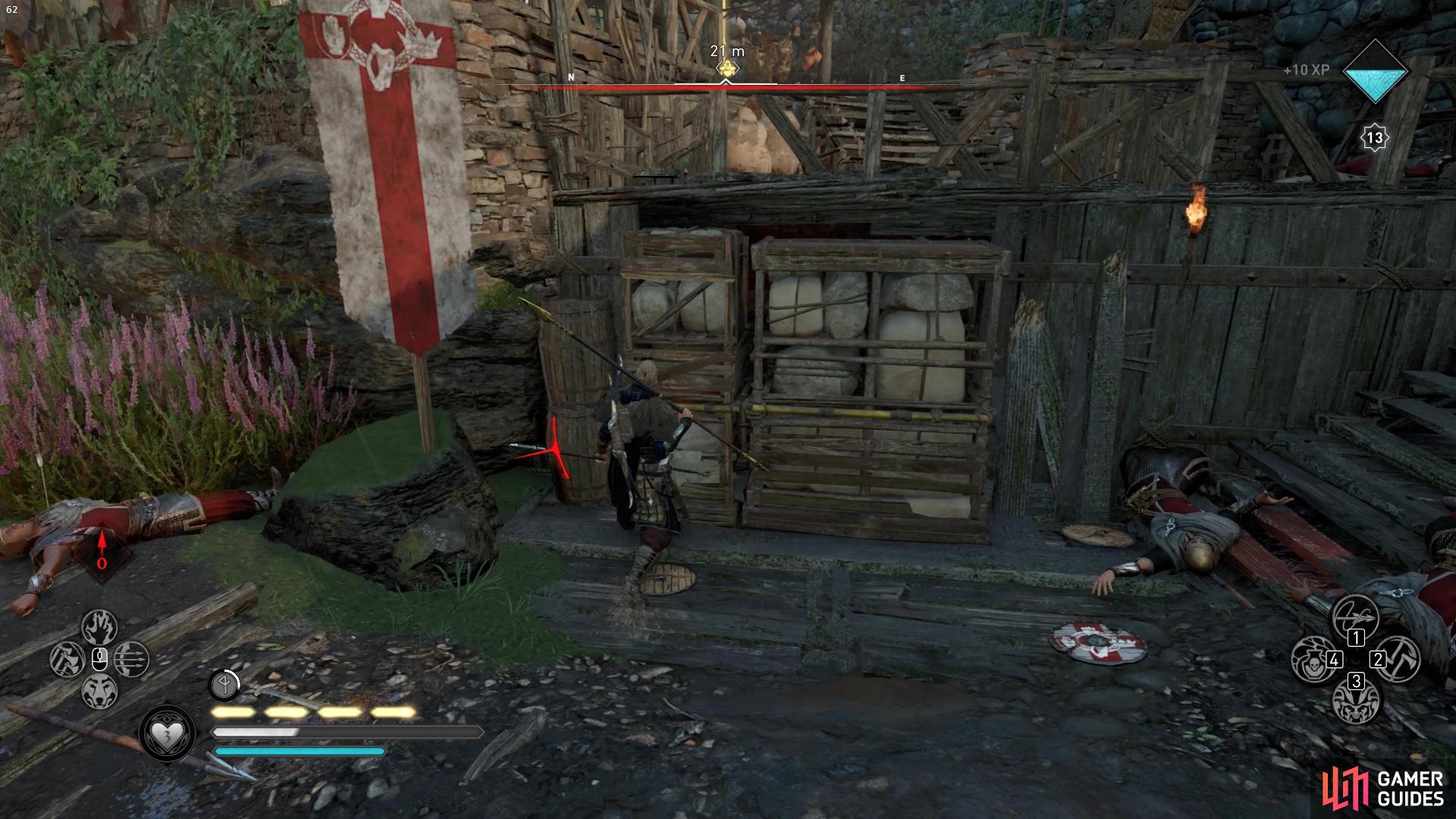 youll need to move these barricades out of your way in order to reach the chest.