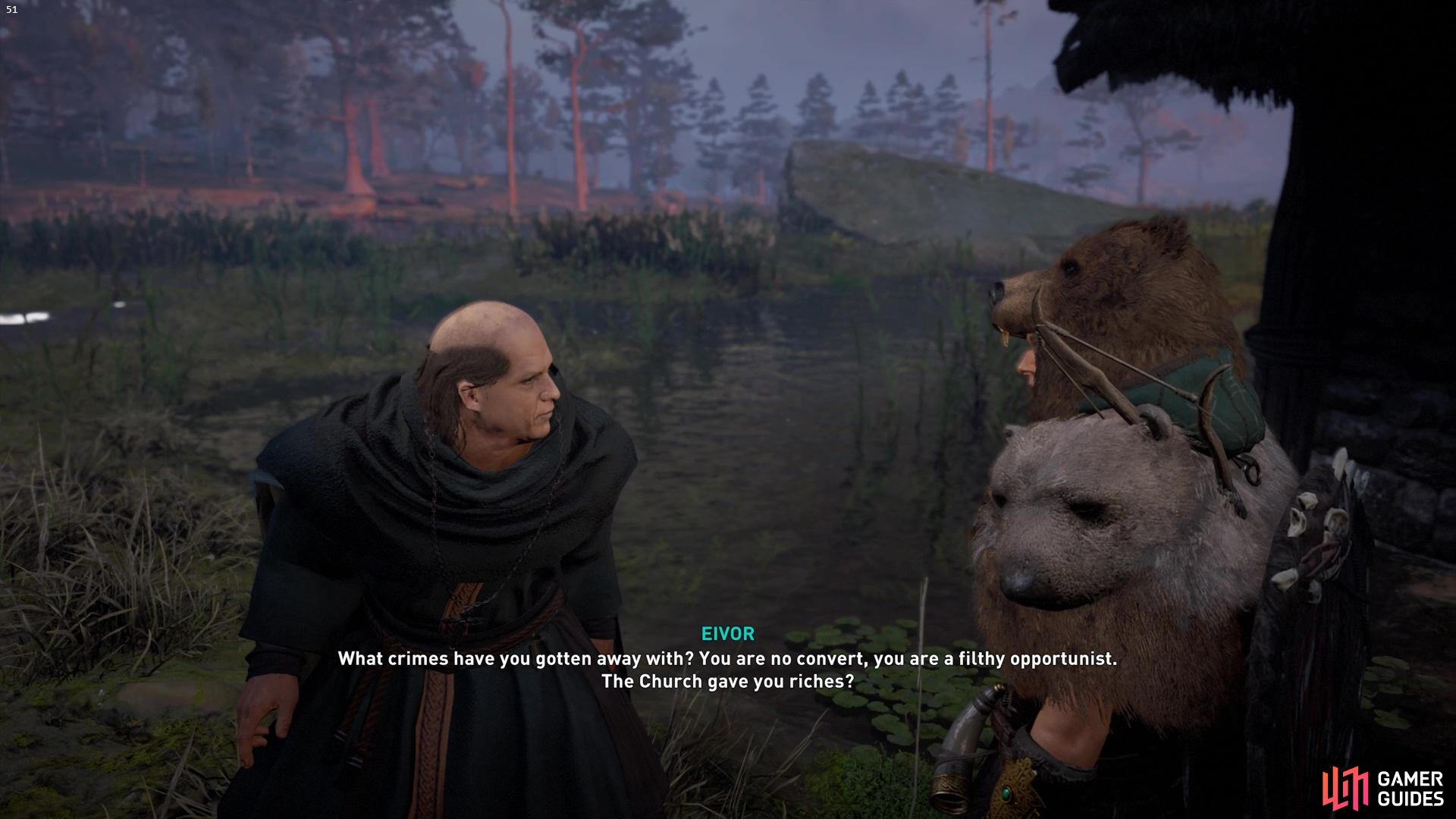 Then, confront the Monk about his evil deeds. 