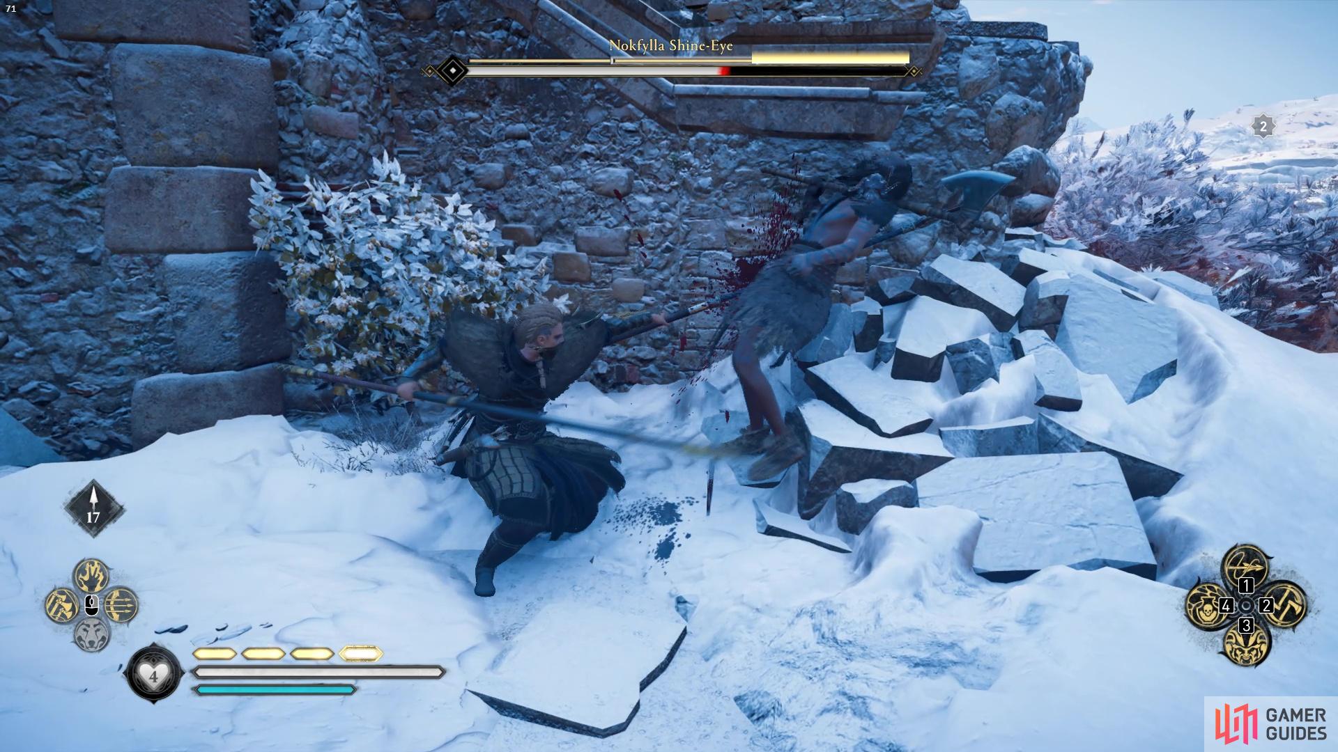 Nokkfylla fights with an axe