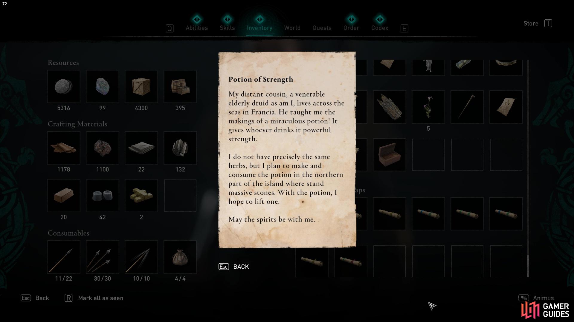 The treasure hoard map will reveal information about some standing stones found on the island.