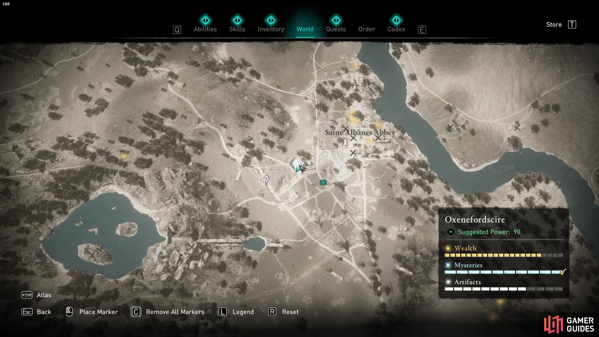 Just southwest of Saint Albanes, you'll be able to grab another artifact