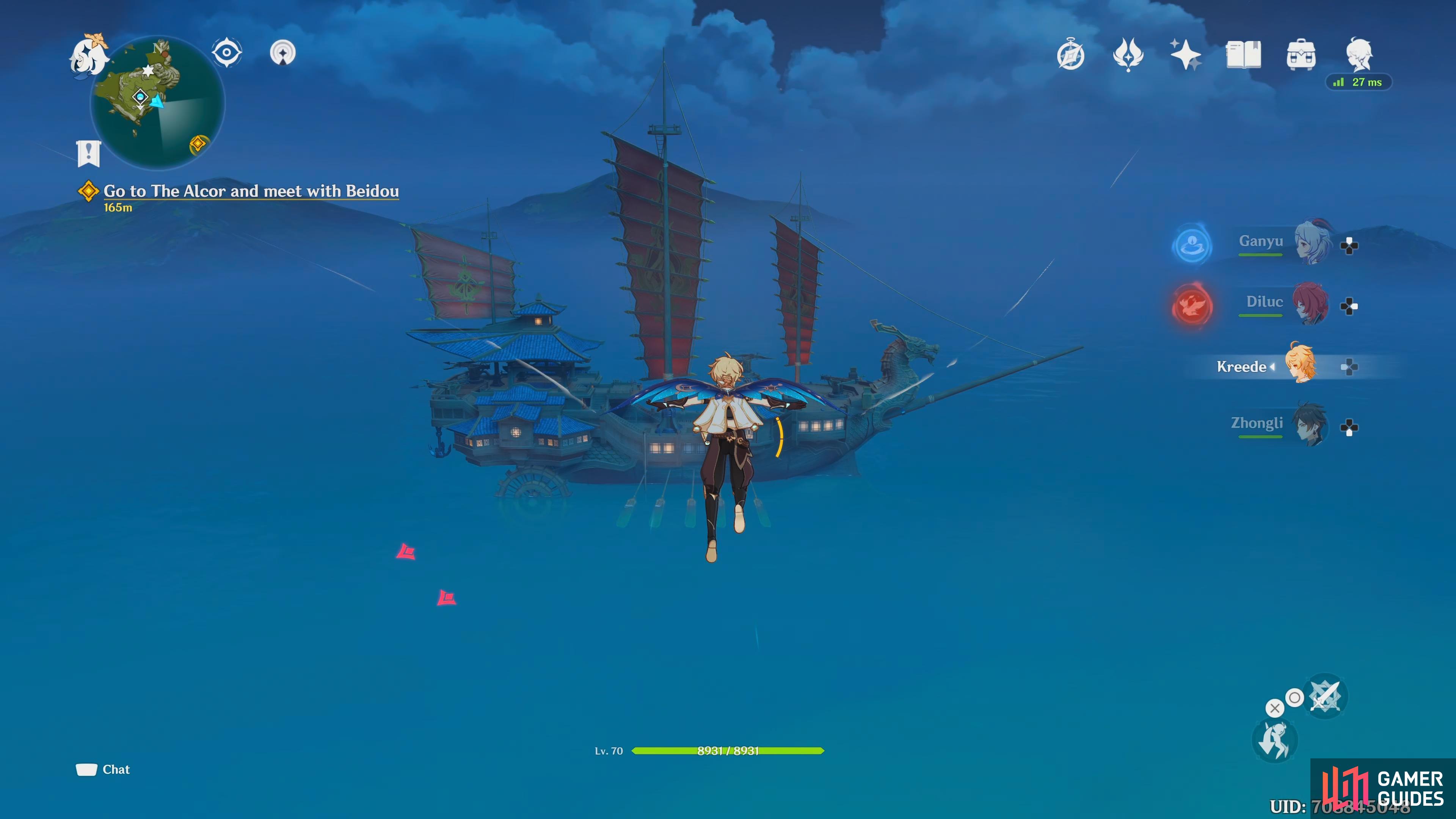 You can reach the Alcor by gliding from the mountain above the Guyun Domain.