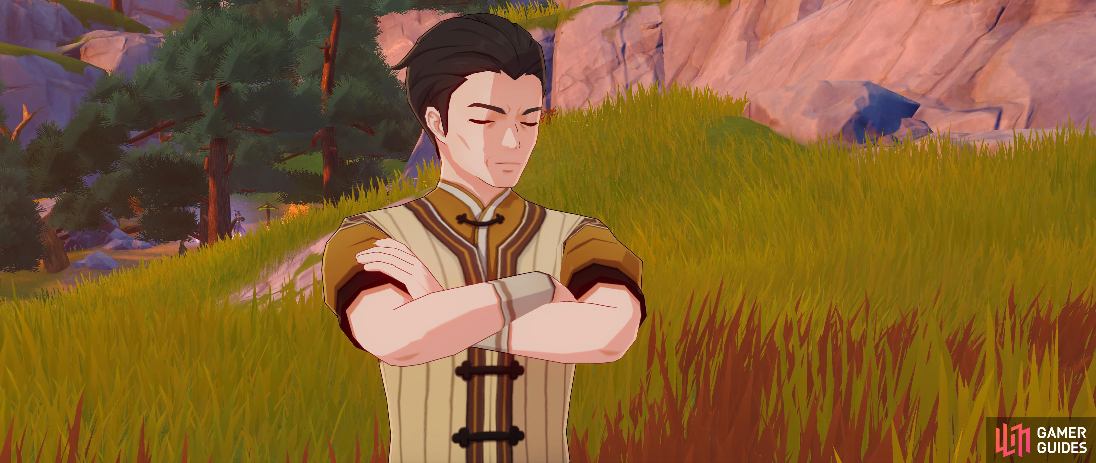 Fu San'er talking to the Traveler.