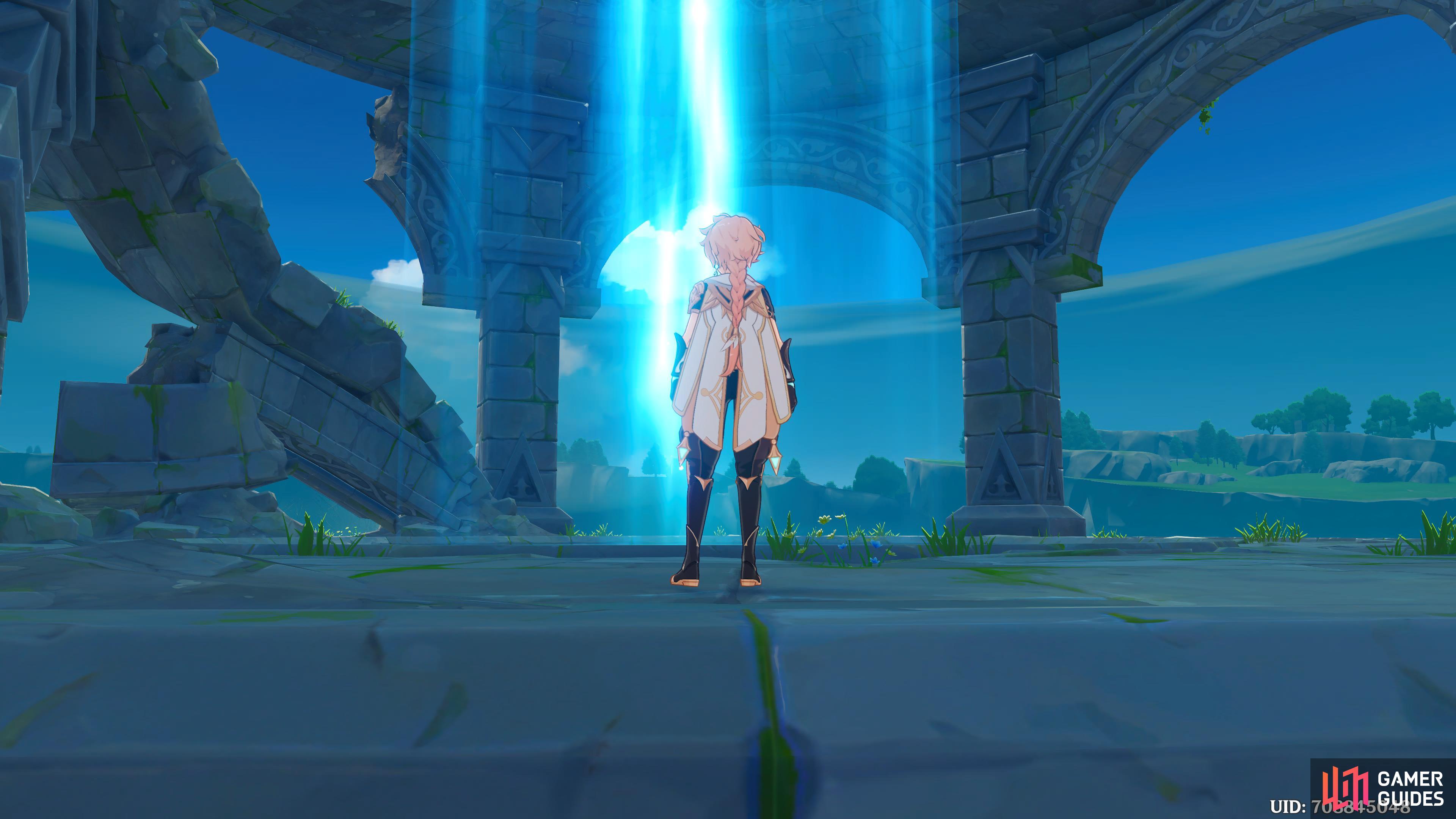 The Traveler reaching the top of Stormterror's Lair.