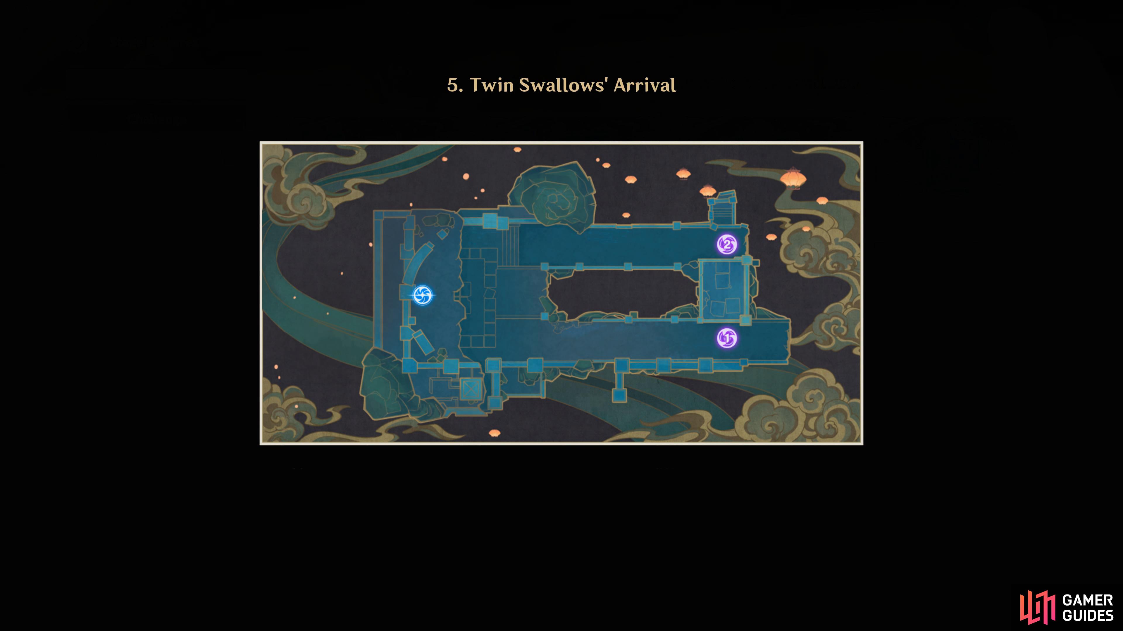 An image of the Twin Swallows' Arrival map.