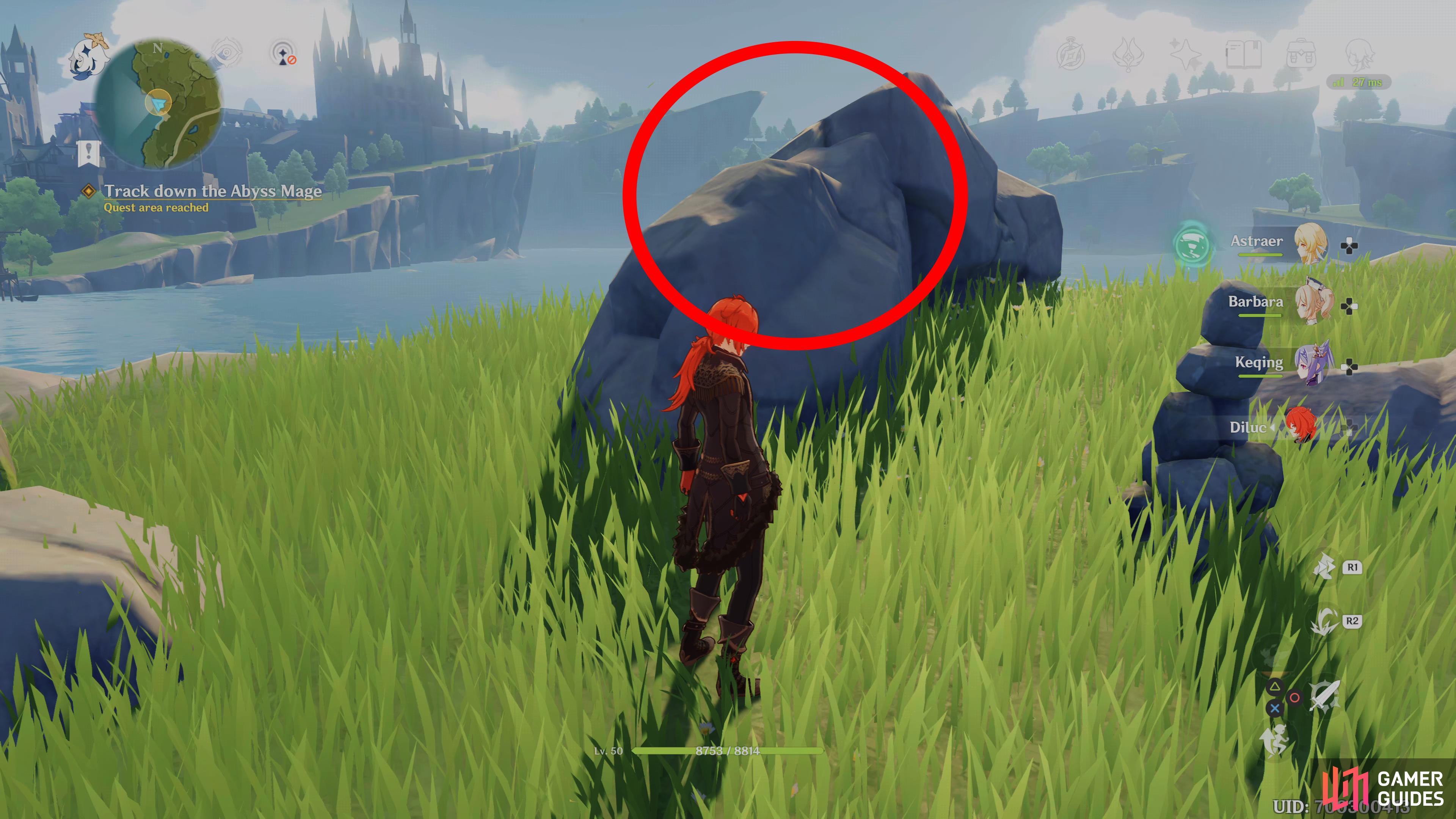 smash this rock to reveal a torch to light and reveal the Domain.